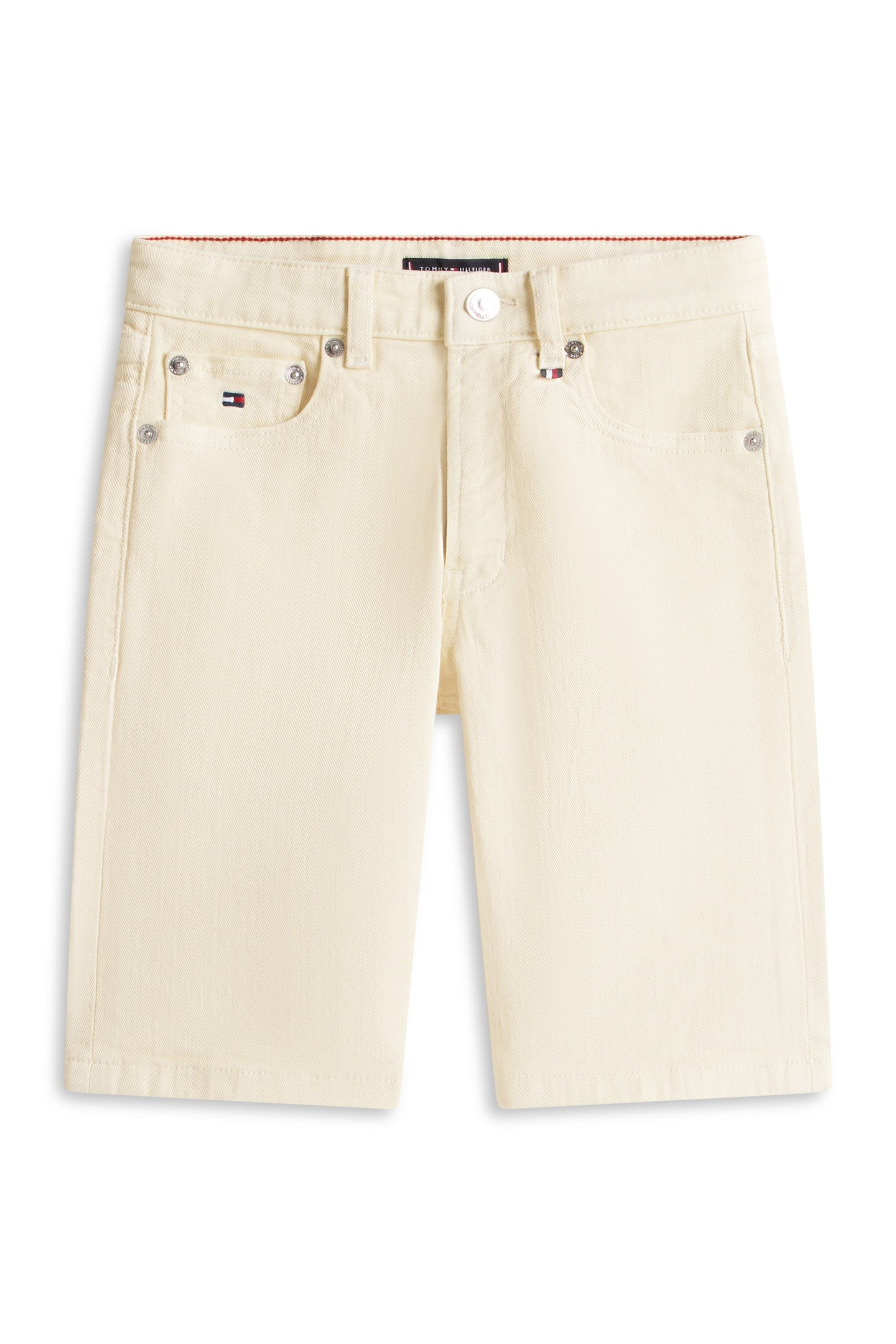 BOYS WAVY FLAG EMBROIDERY LOOSE DENIM SHORTS ECRU 4