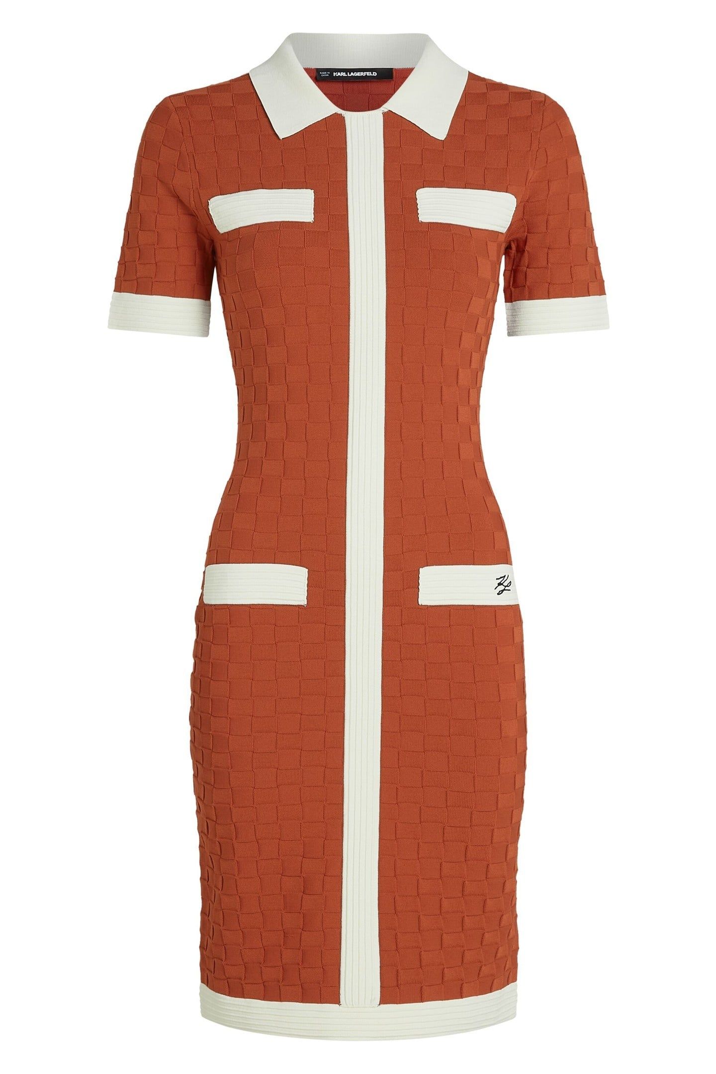 POLO CONTRAST KNIT DRESS CINNABAR 4