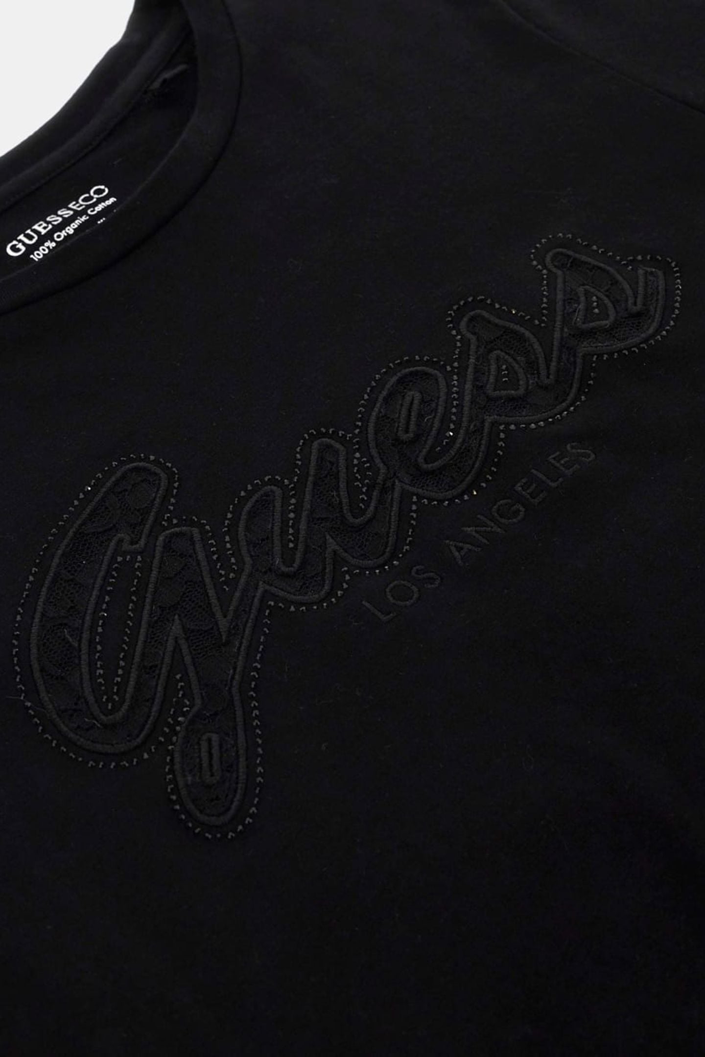 GUESS ECO SS SCRIPT LACE LOGO JET BLACK A996 6