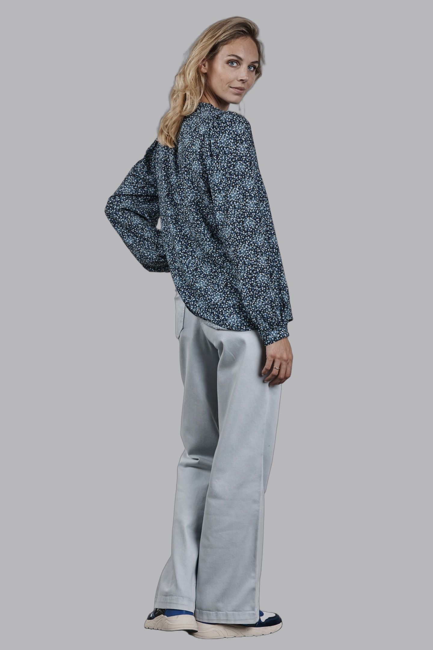 BLOUSE TYLA DARK BLUE FUJI XS PRINT 3