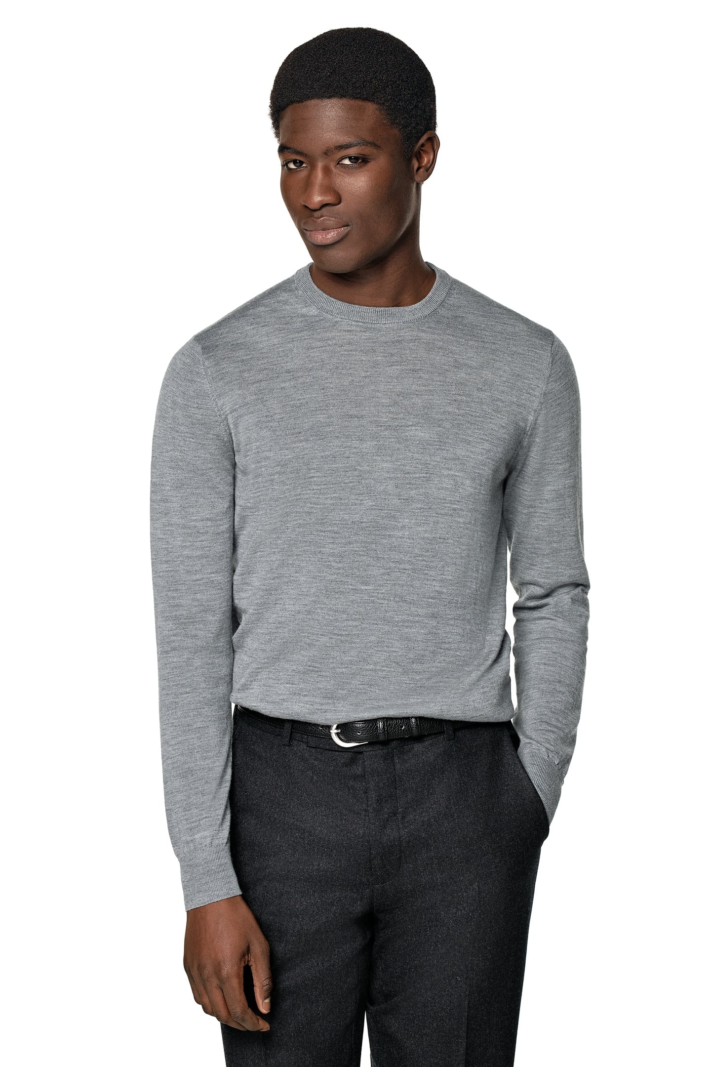 LSCREW MERINO GREY CREW AND V NECK GREY 3