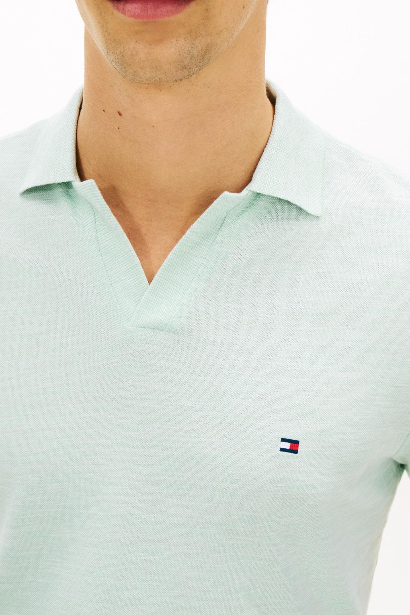 SLUB OXFORD PIQUE POLO CRUSHED MINT/WHITE 5