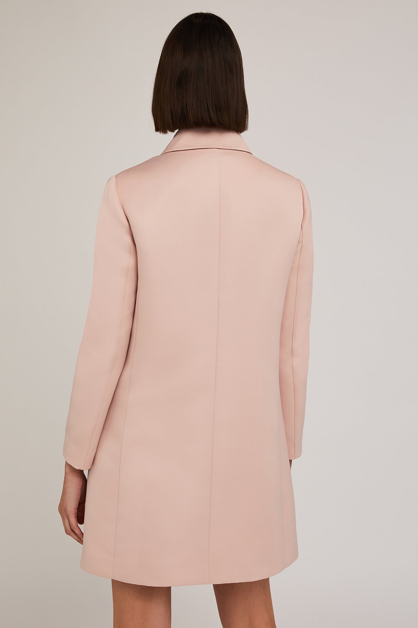SINGLE-BREASTED COAT IN DUCHESSE SATIN POWDER PINK 4