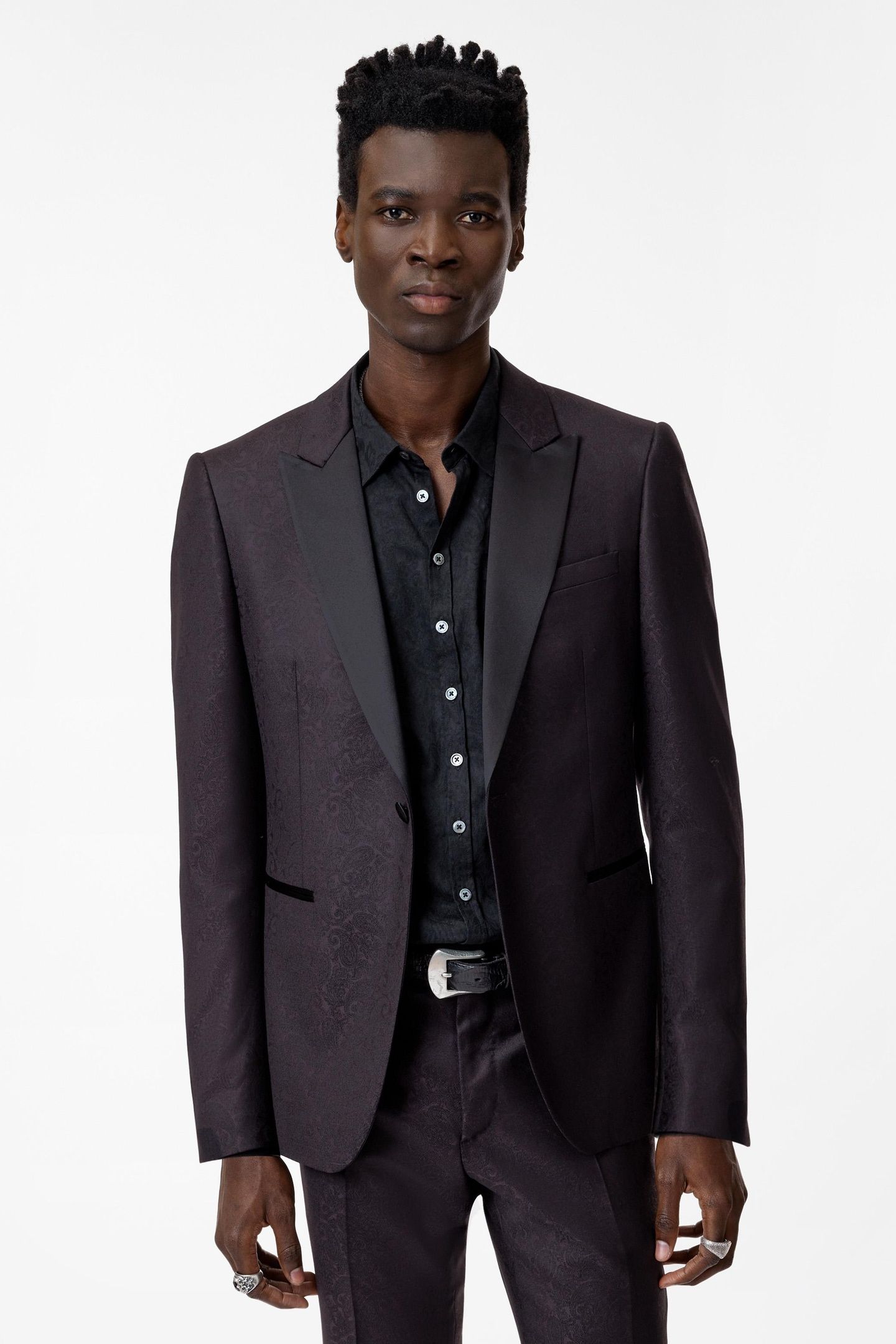 GLEN TUXEDO JACKET - AUSTIN FIT - ONE BU PLUM 1