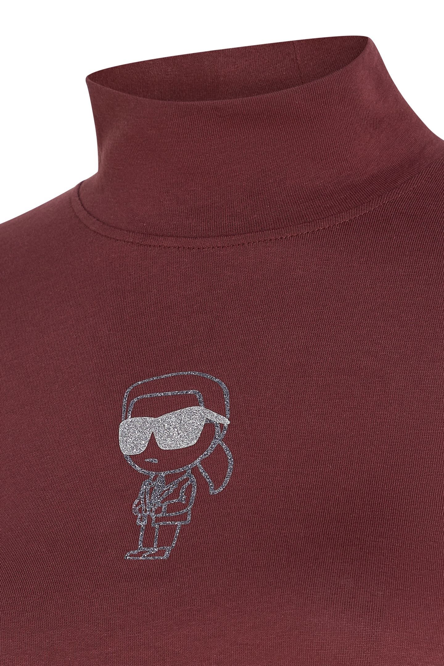 IKON GLITTER MOCK NECK LS TOP TAWNY PORT 3