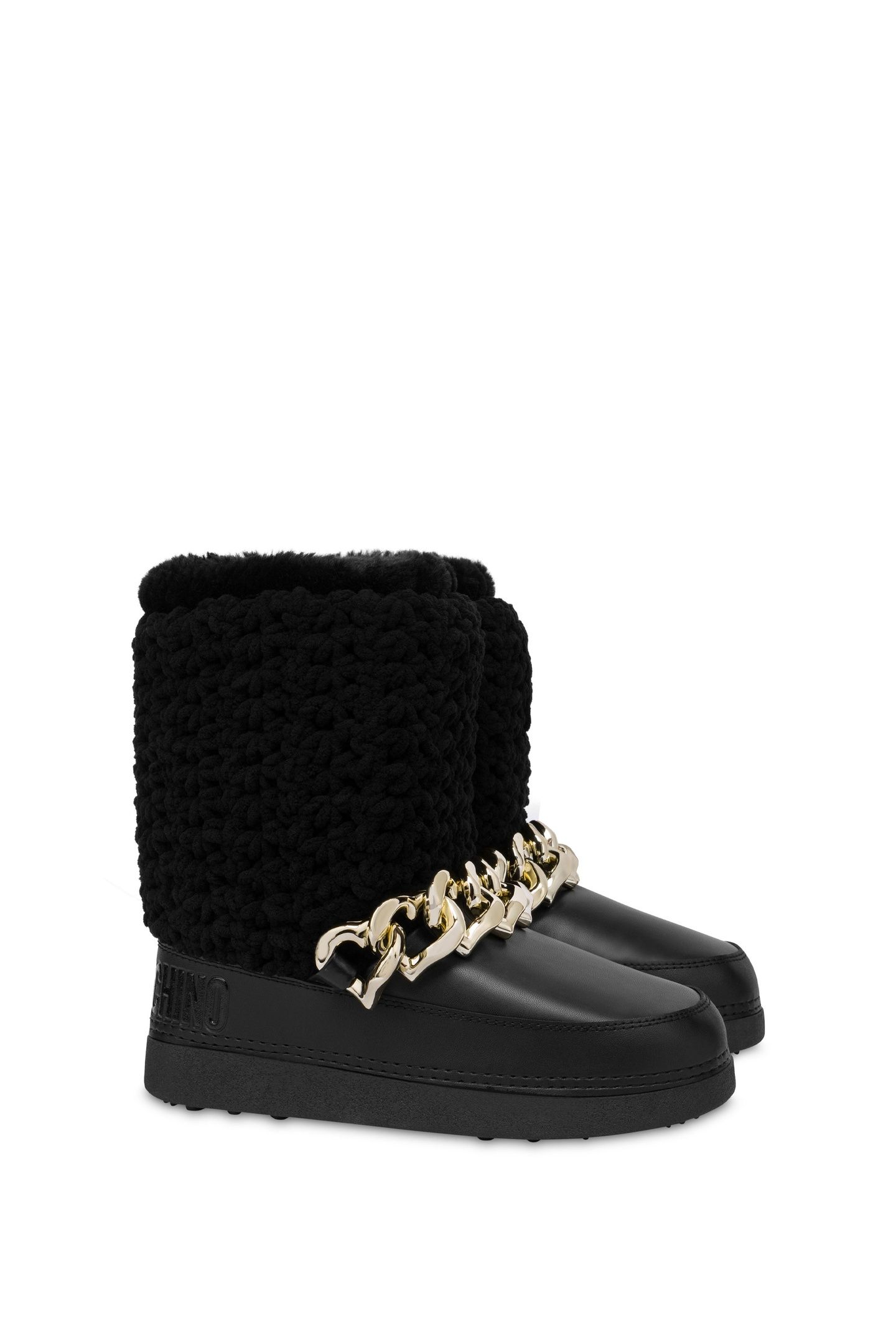 HEART CHAIN SNOW BOOTS BLACK 2