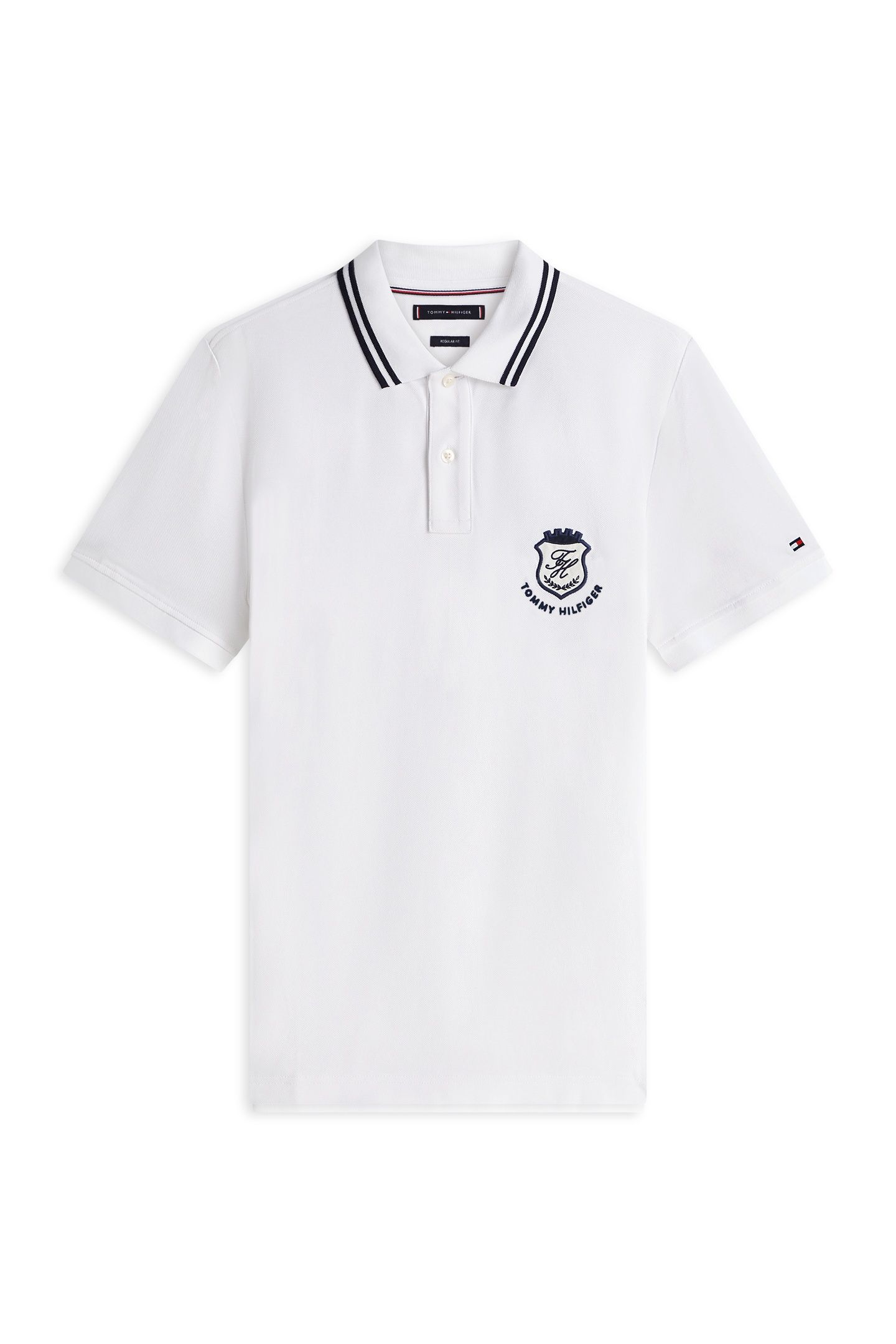 PIQUE BADGE REGULAR POLO WHITE 4
