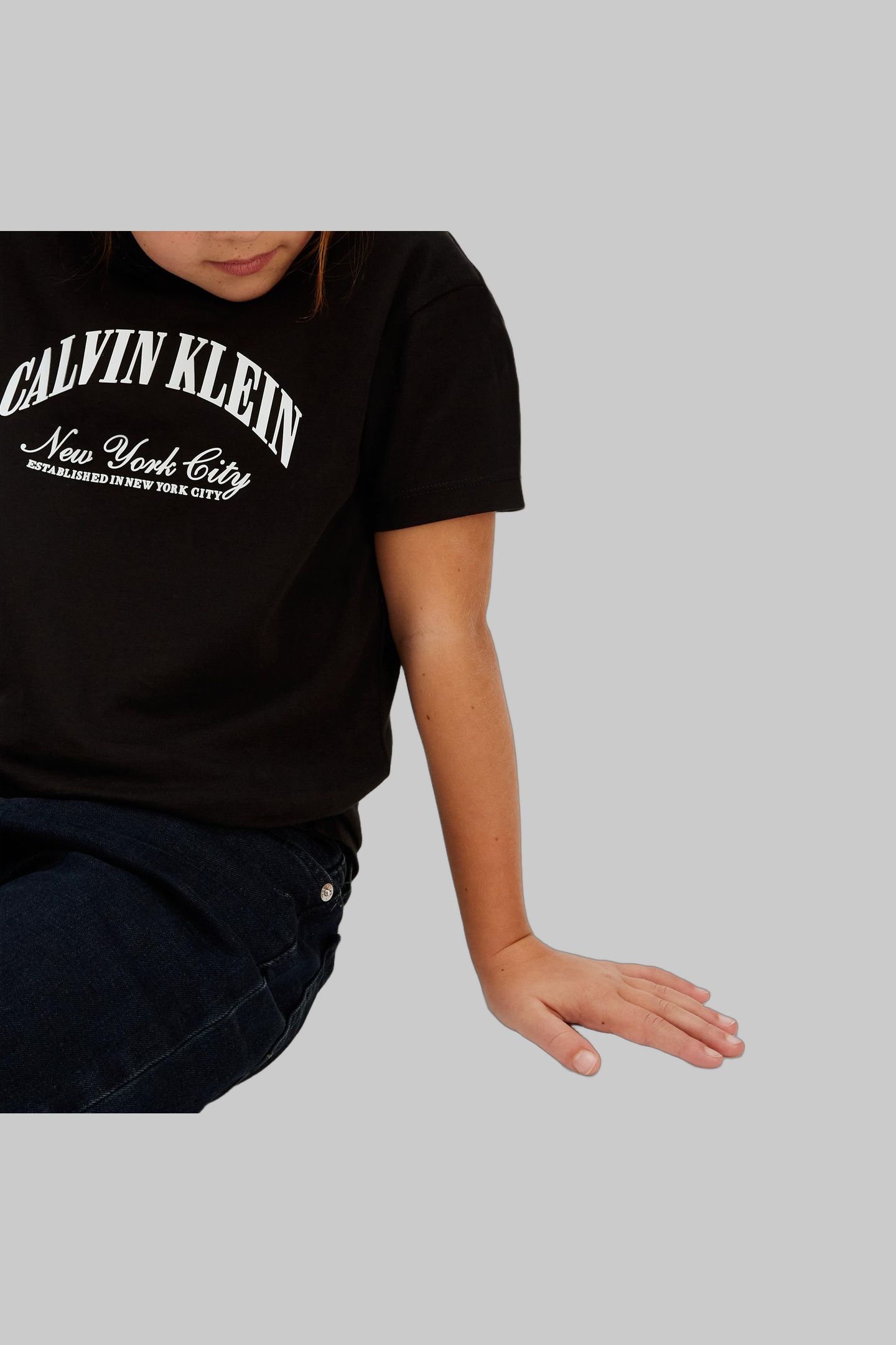 GIRLS CK COLLEGIATE SS T-SHIRT BLACK 5