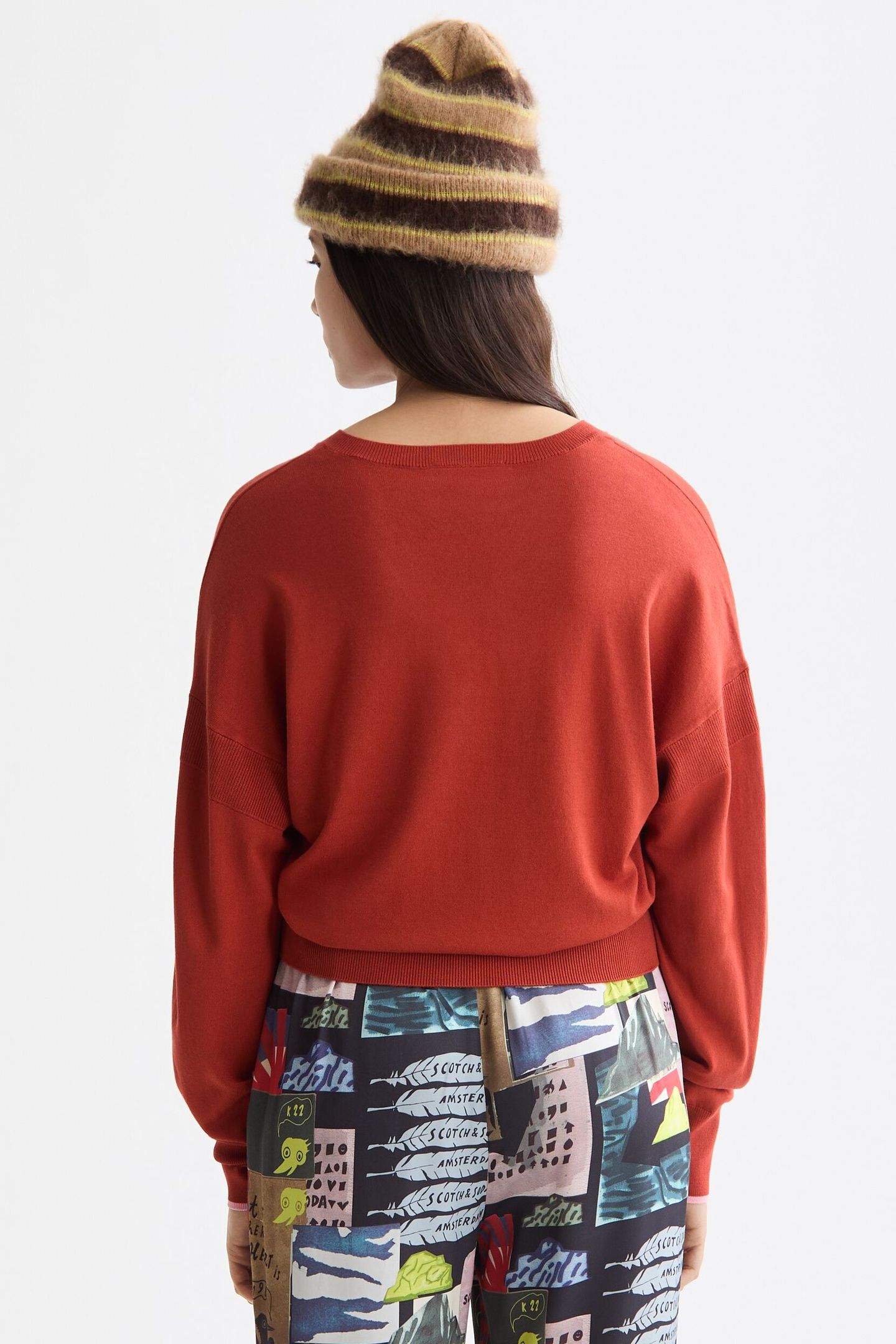 V-NECK RELAXED PULLOVER KETCHUP 3