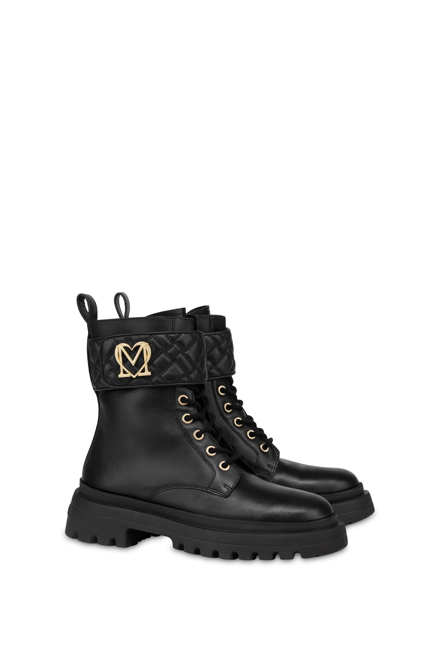 BIKER CALFSKIN ANKLE BOOTS BLACK 2