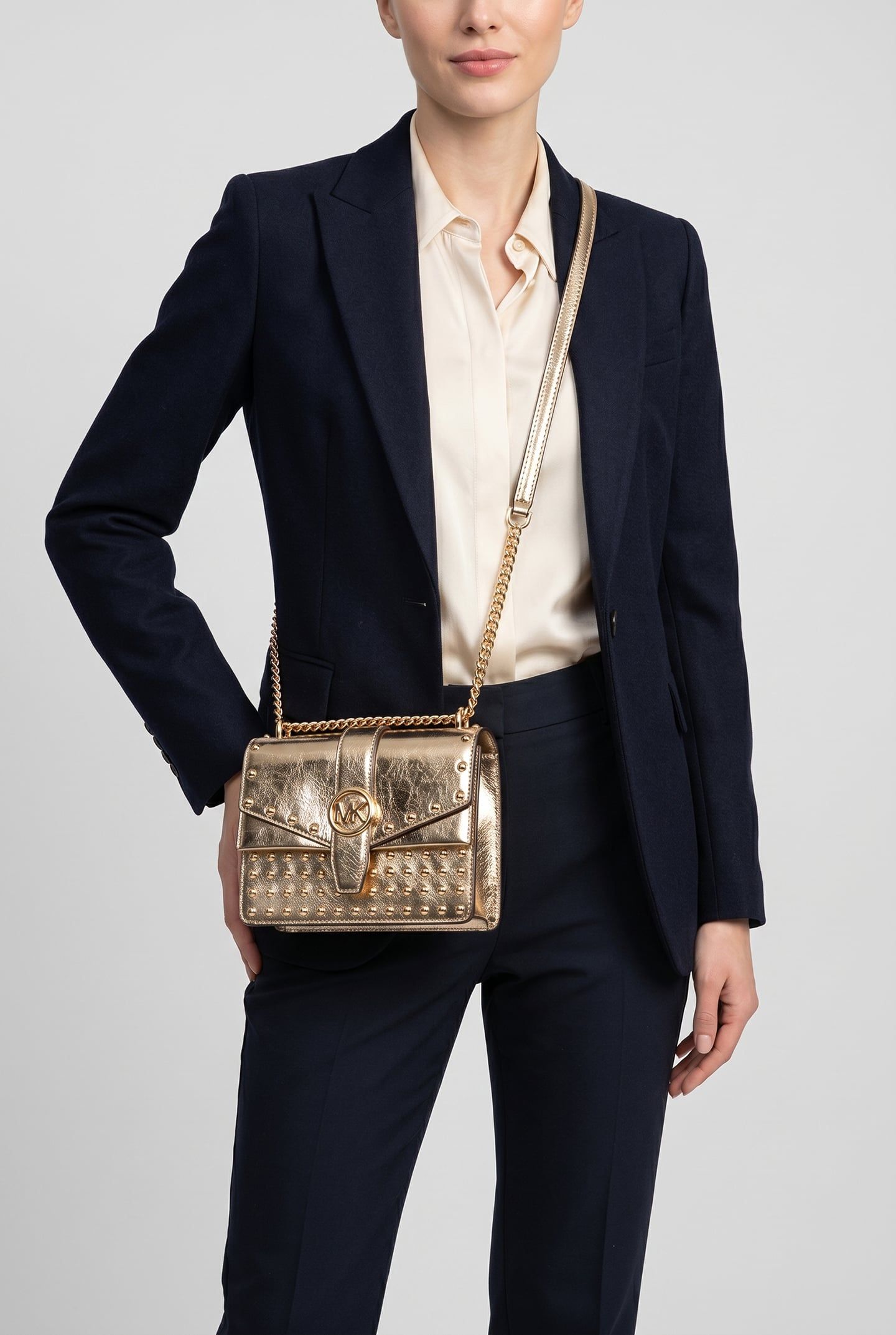 SMALL FLAP CROSSBODY PALE GOLD 1
