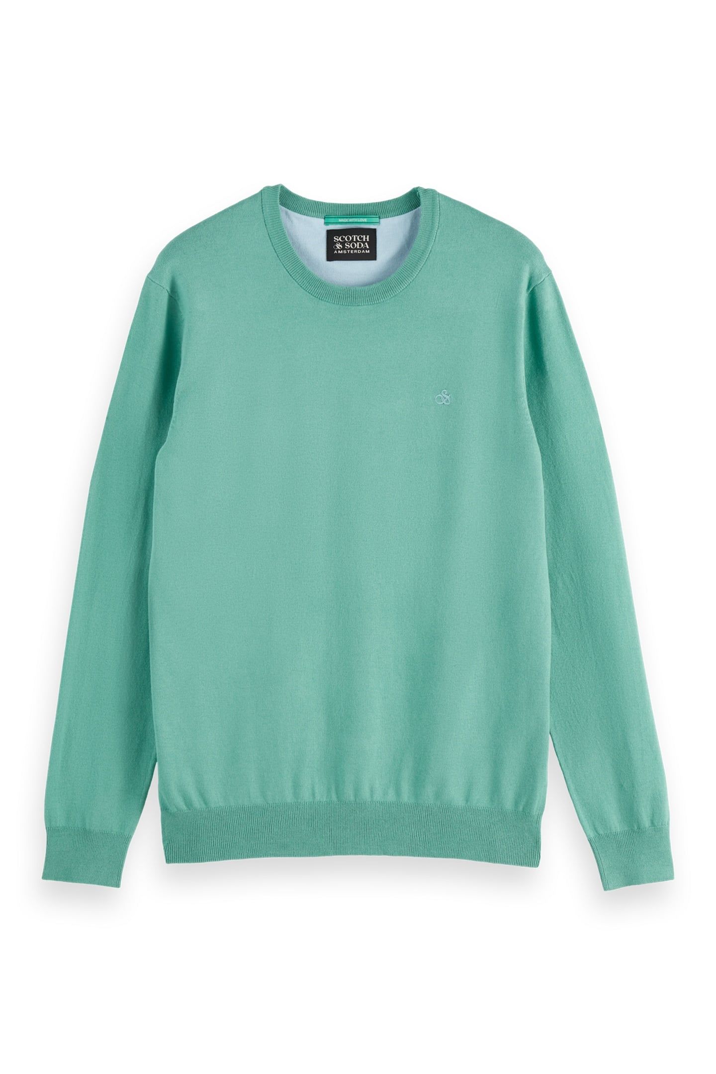 REGULAR-FIT ECOVERO BLEND CREWNECK AGATE GREEN 1