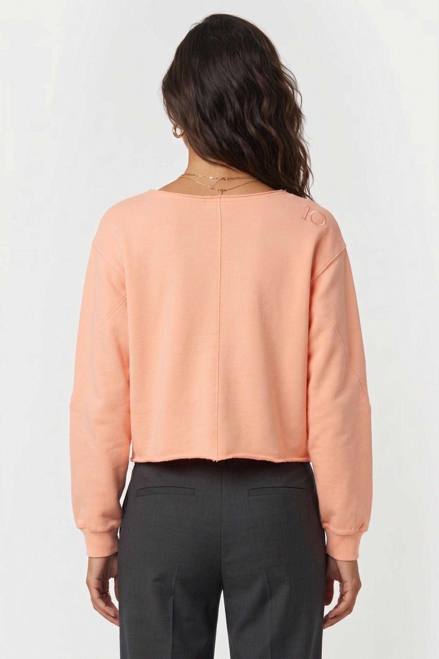 CROPPED BOATNECK SWEATER PEACH 2