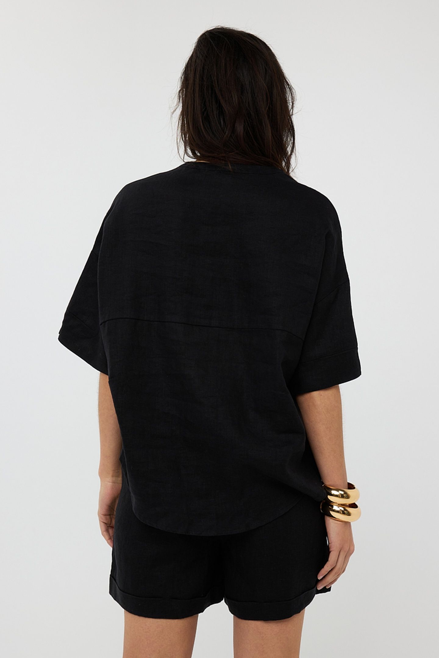 BLOUSE OVERSIZED LINEN BLACK 4
