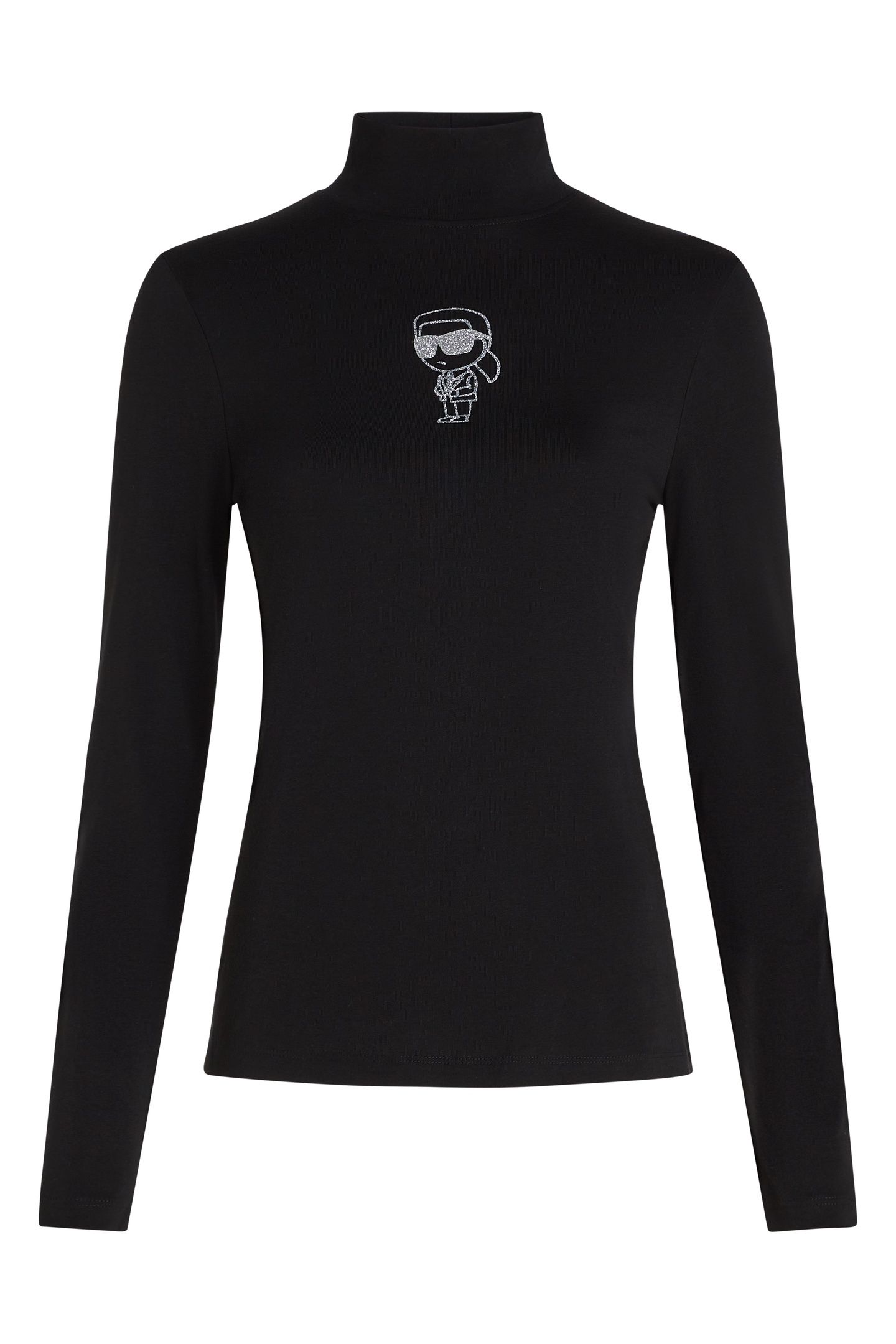 IKON GLITTER MOCK NECK LS TOP BLACK 1