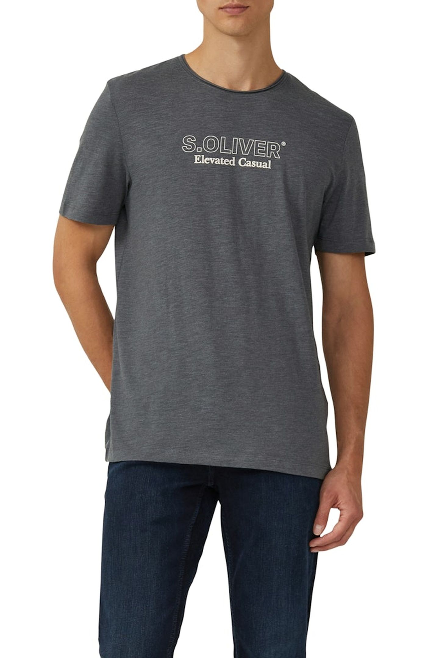 S.OLIVER T-SHIRTS GREY/BLACK 1