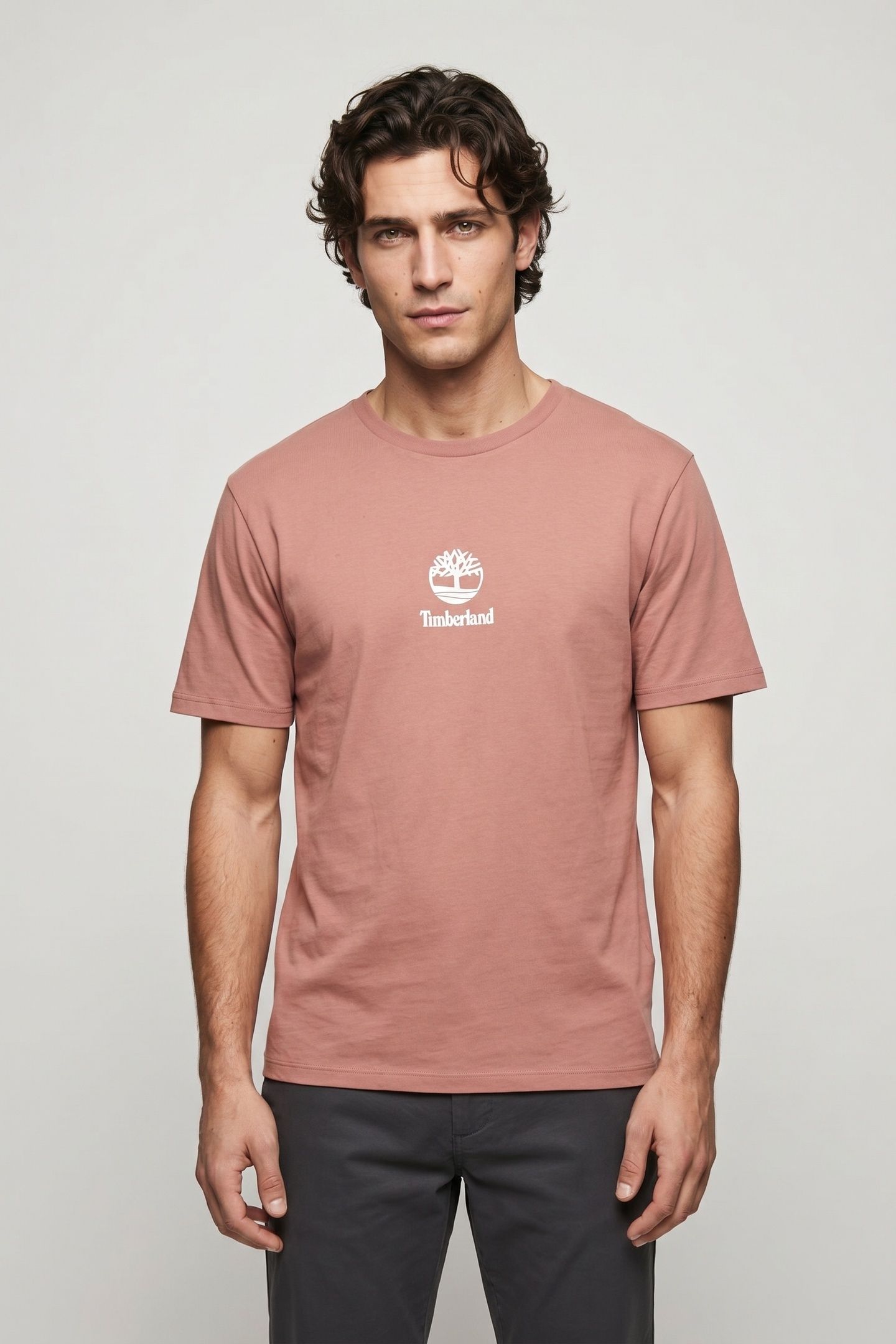 PRINT STACK LOGO SHORT SLEEVE TEE DARK PINK 1