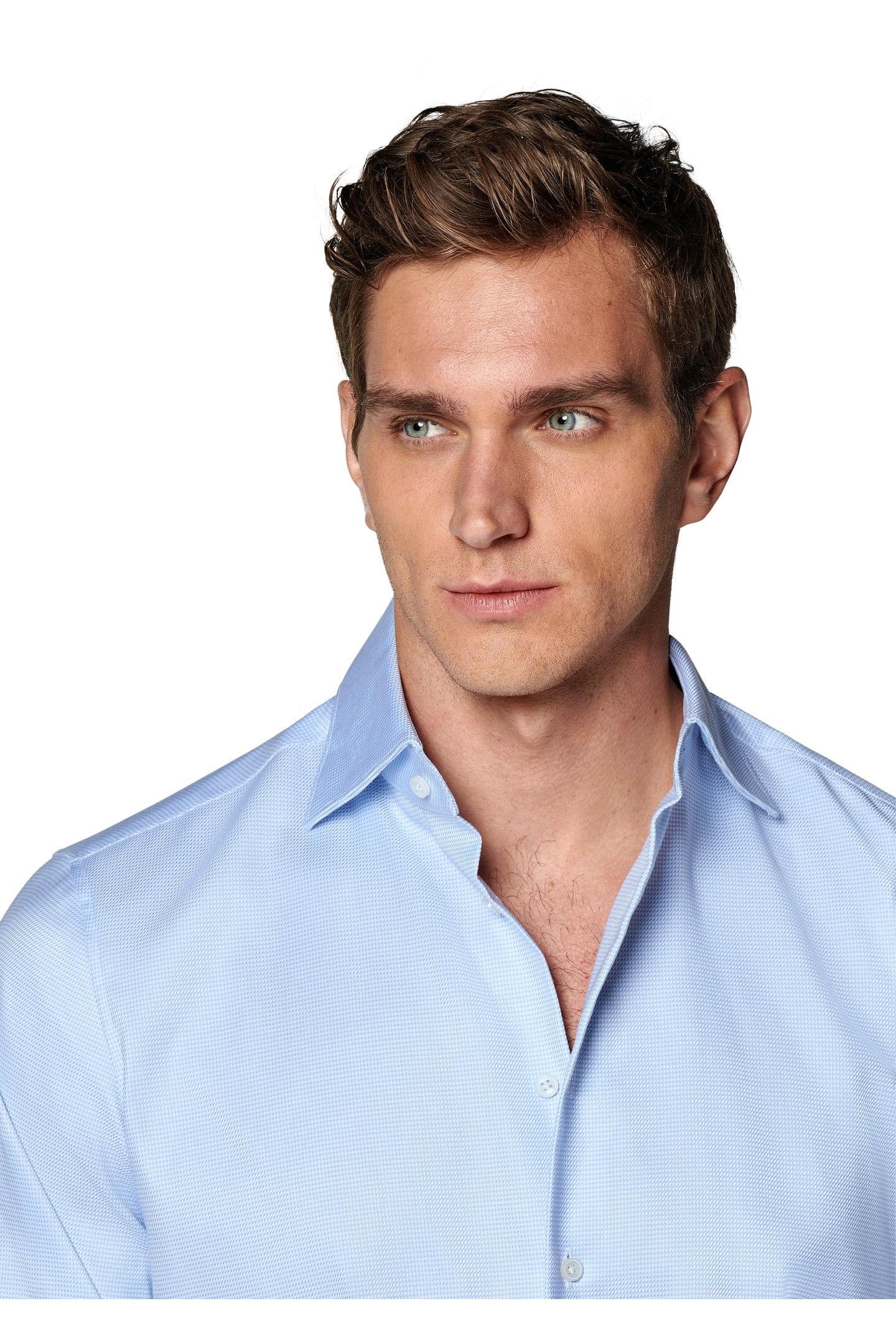 TRAVELLER L.BLUE HOUNDSTOOTH FORMAL SHIRTS LIGHT BLUE 10