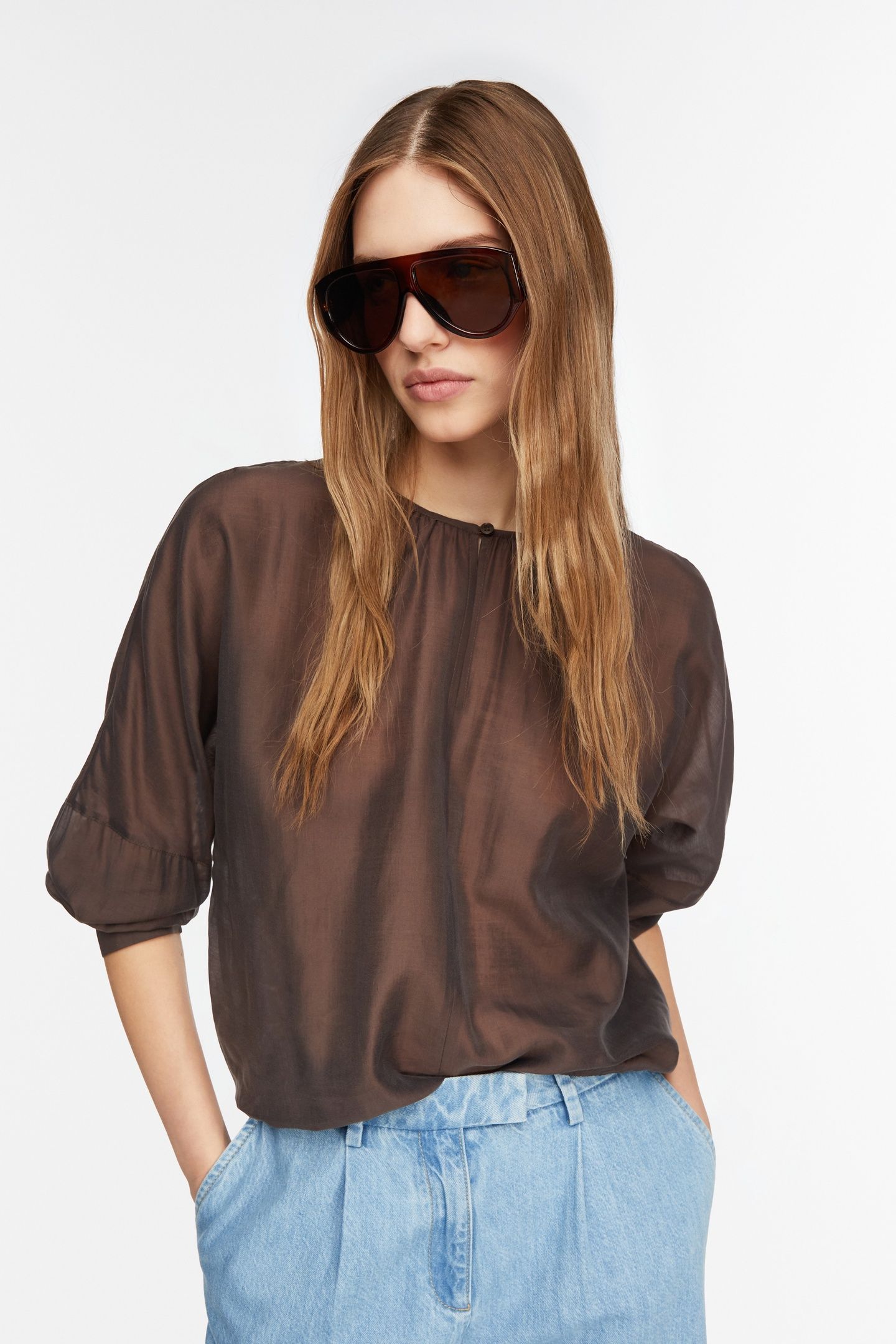 COMMA BLOUSES BROWN 4