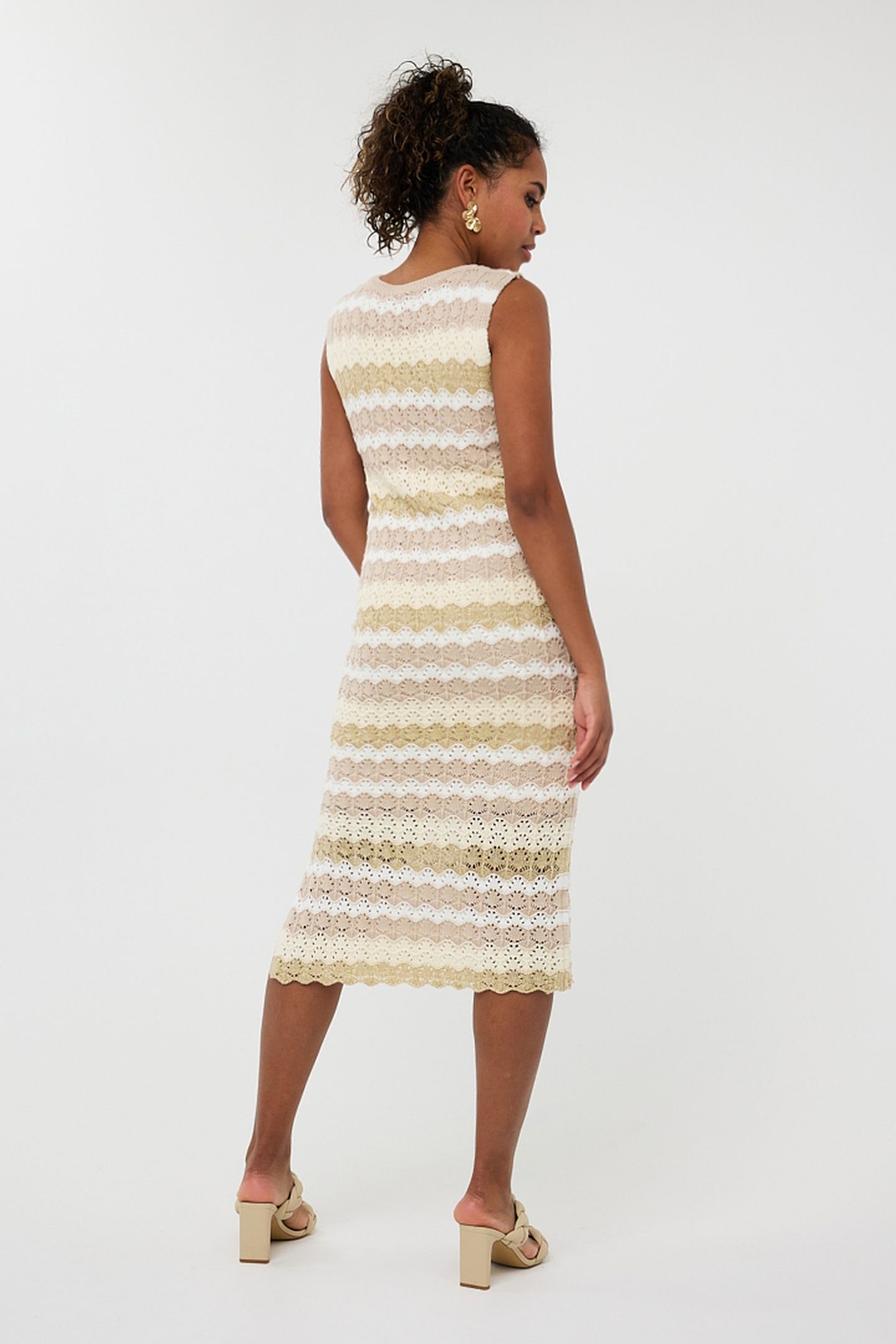DRESS AJOUR STRIPE KNIT PRINT 3