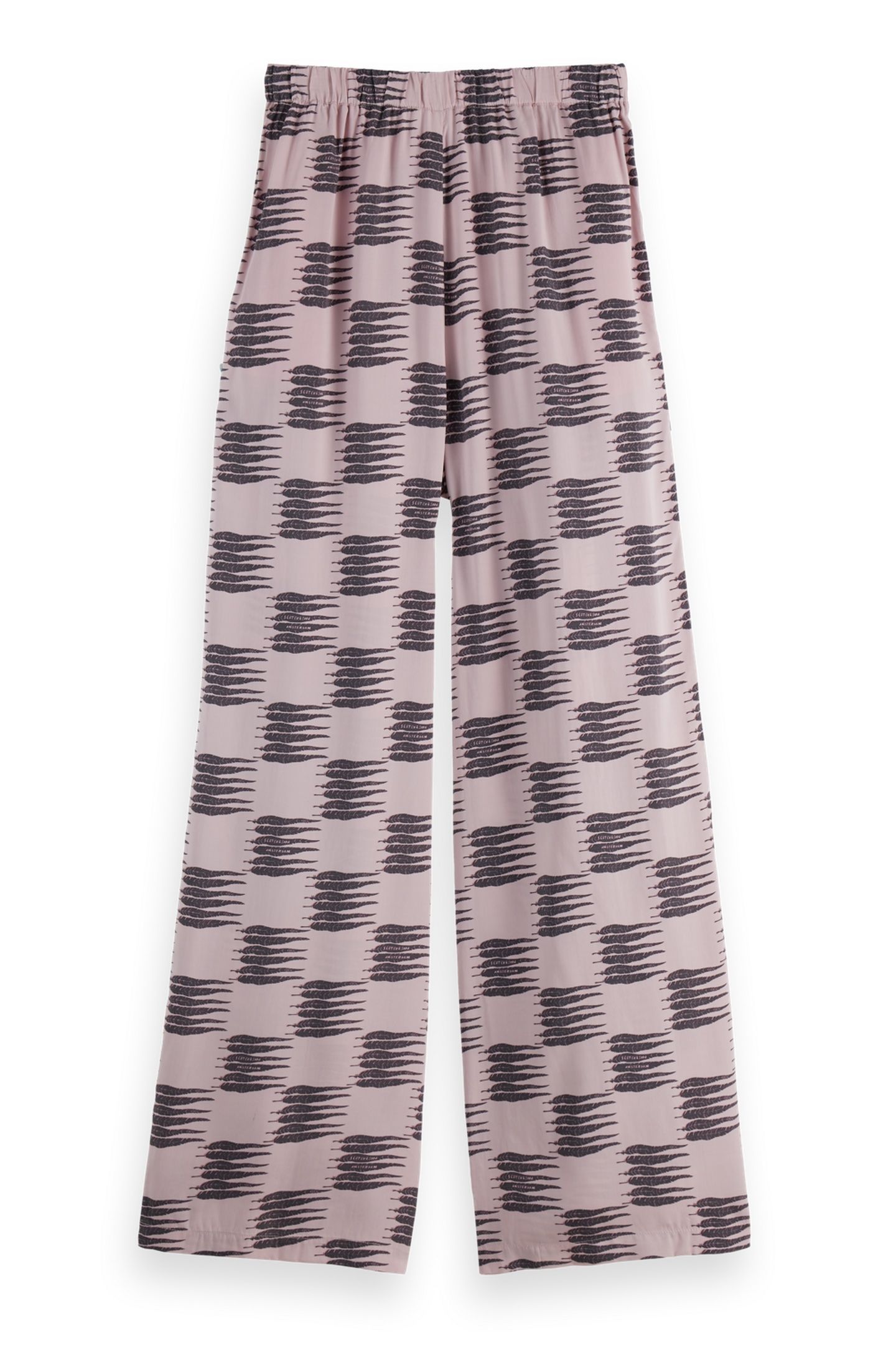 ELENI - HIGH RISE WIDE LEG PYJAMA PANTS FEATHER BLOCK 4
