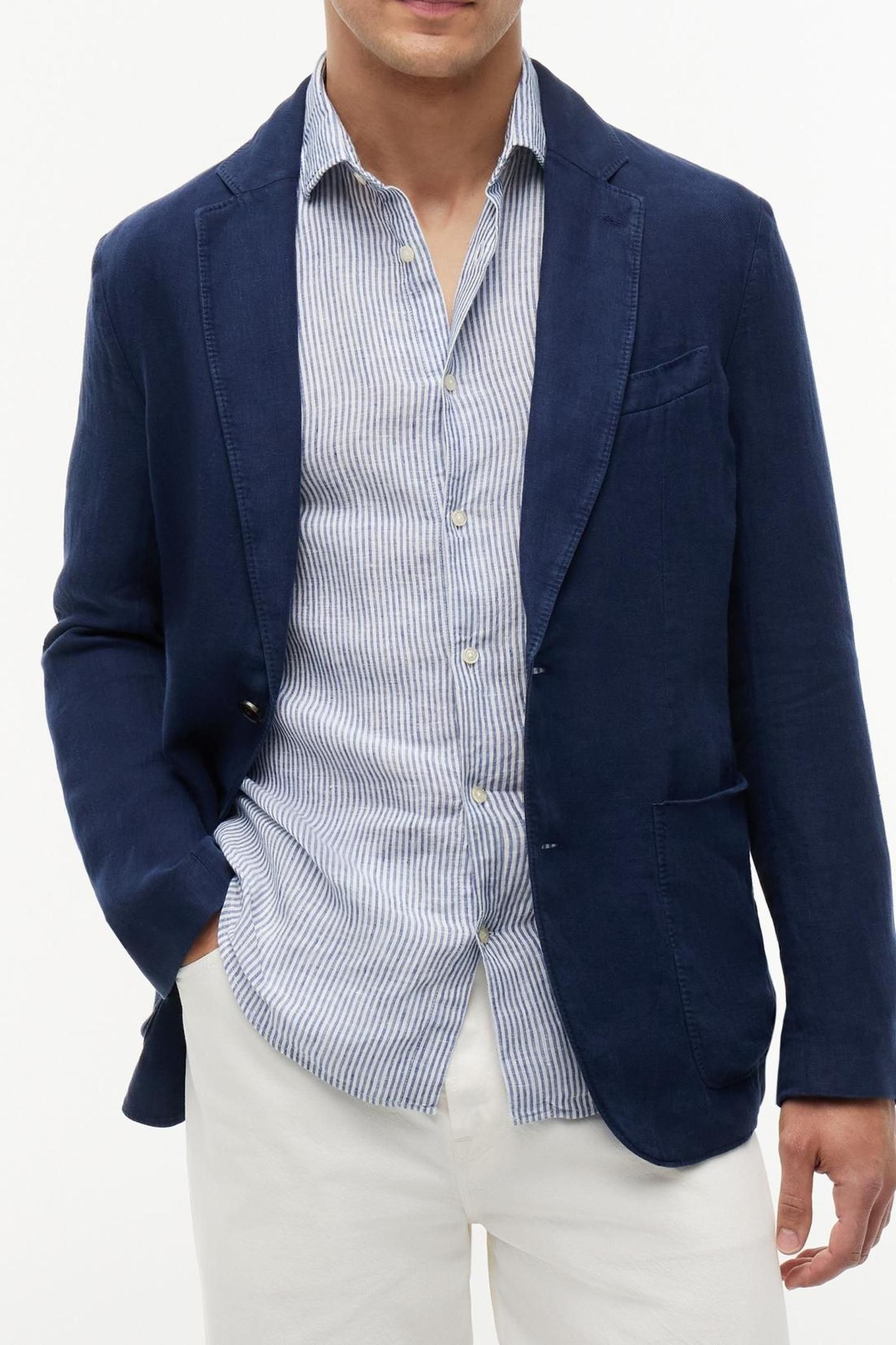 DC GMD LINEN BLAZER NAVY IRIS 2