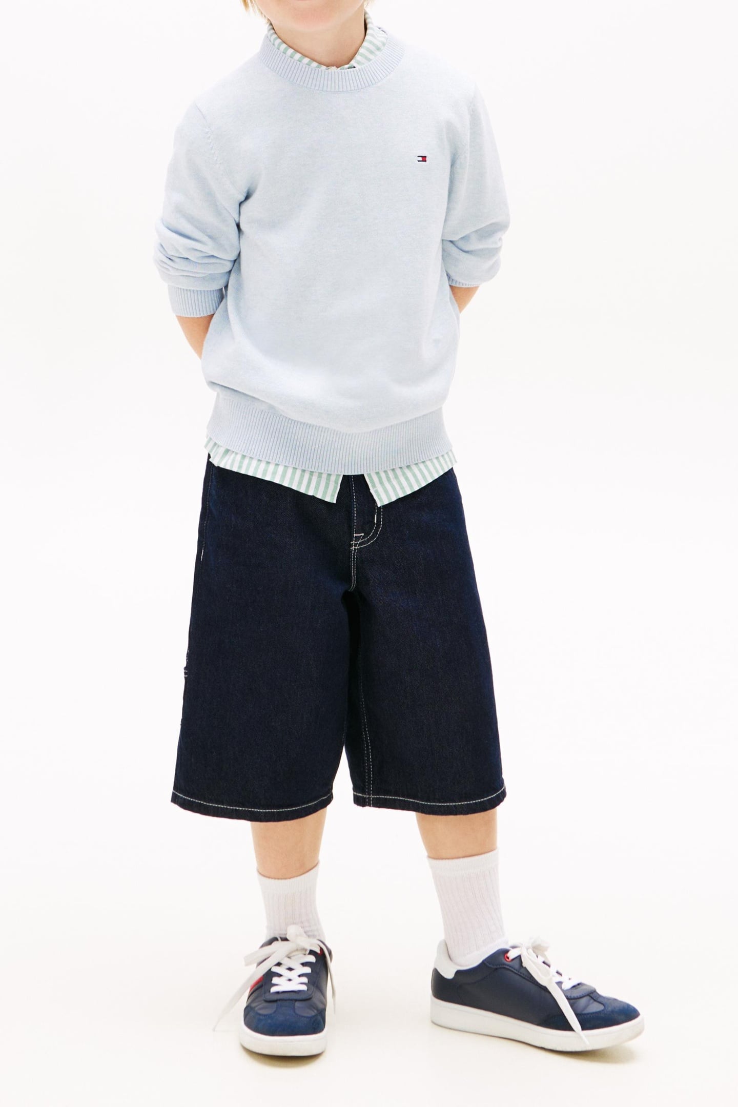 BOYS CREW NECK SWEATER LS SWEET BLUE HEATHER 2