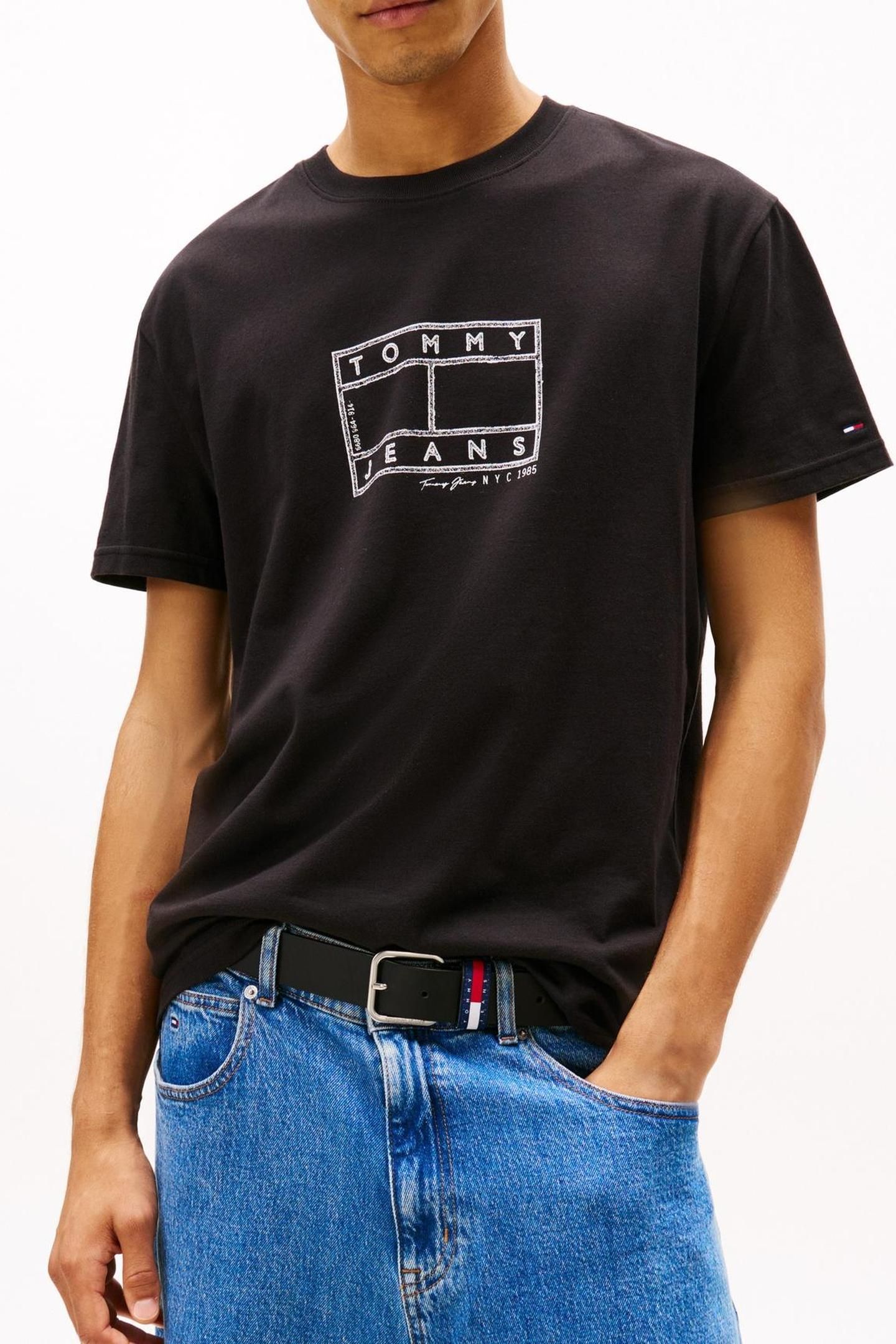 TJM REGULAR CENTER FLAG TEE BLACK 1