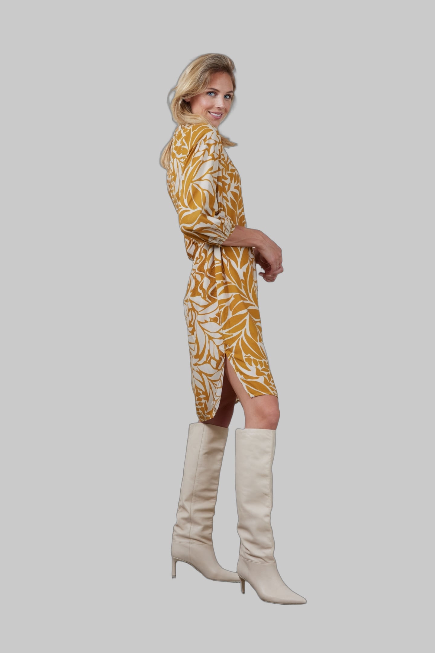TUNIC ELVI BROWN WITH OASIS PRINT 4