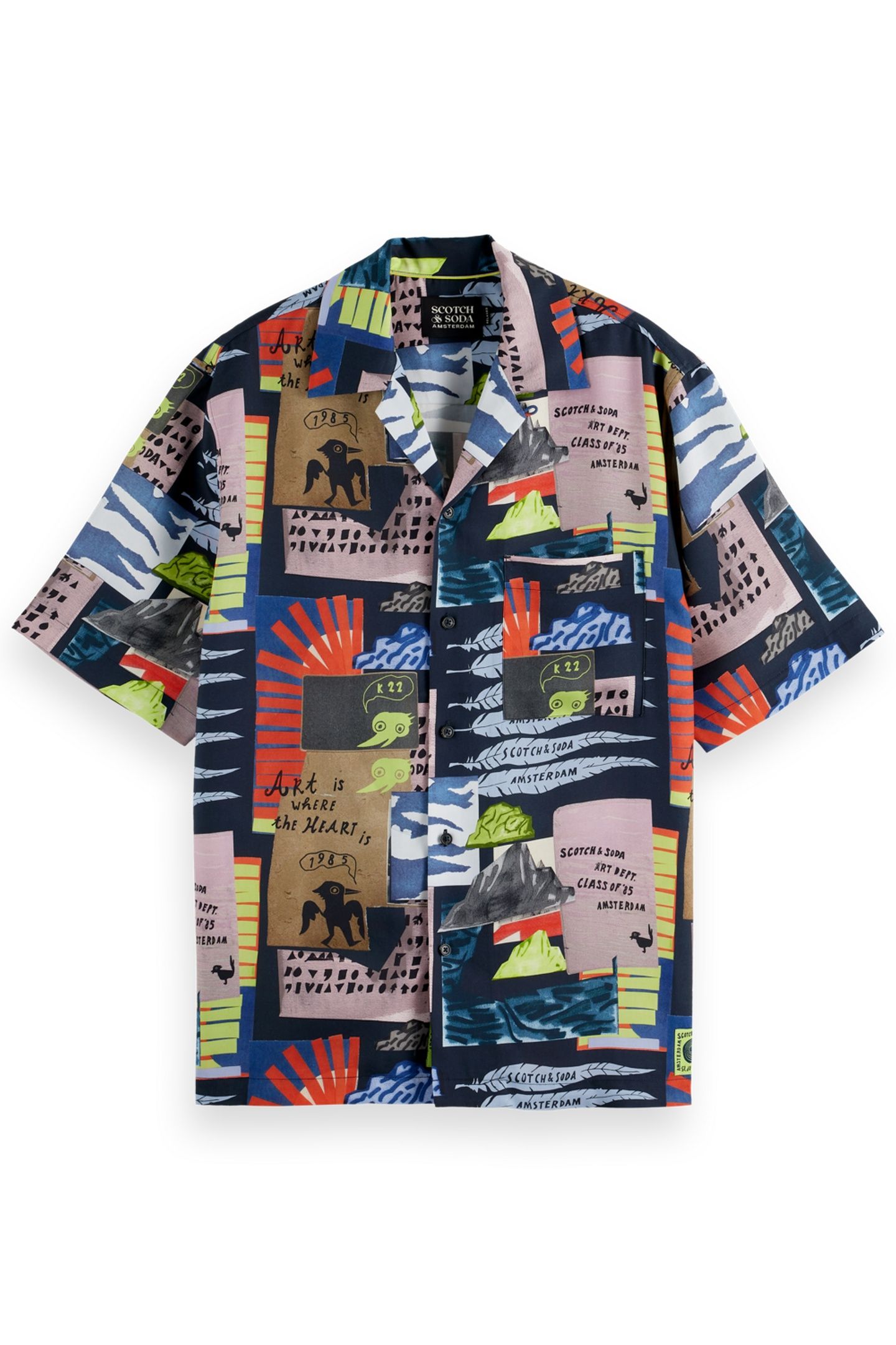 RELAXED-FIT TENCEL ALL-OVER PRINTED SHORT-SLEEVED SHIRT ART 1