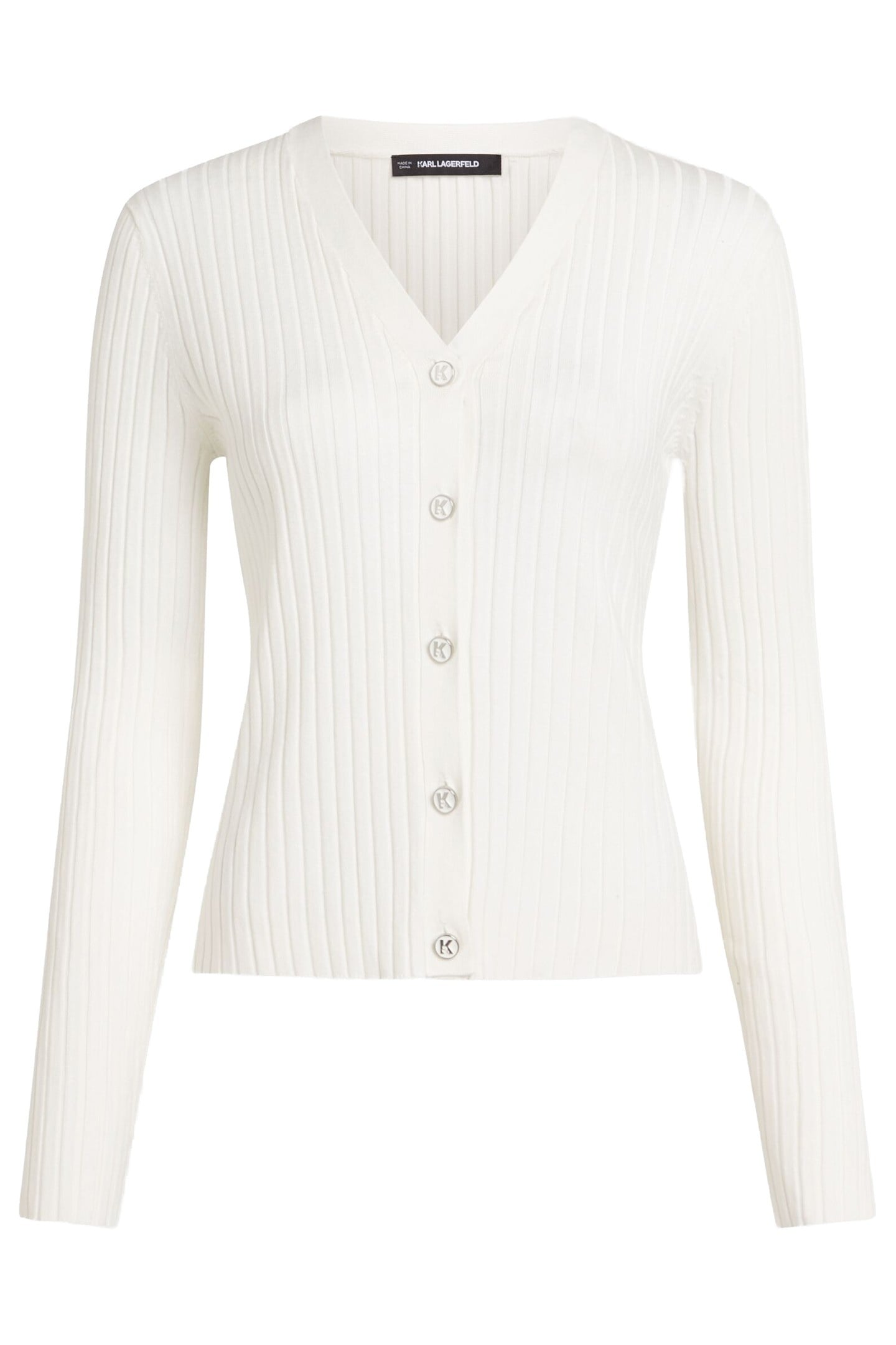 K BUTTON KNIT CARDIGAN SNOW WHITE 1