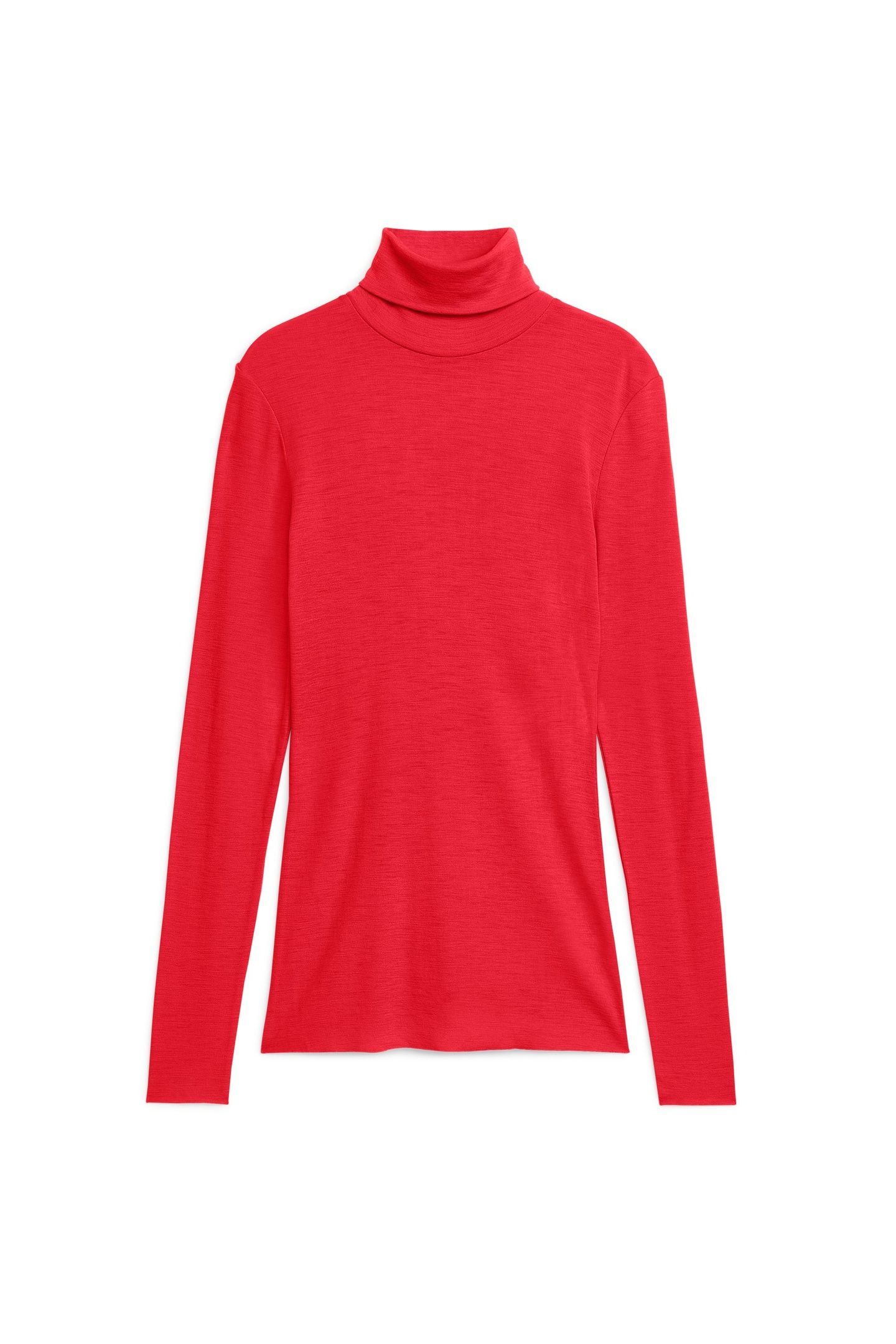 MALENA WOOL RIB TURTLENECK RED 3