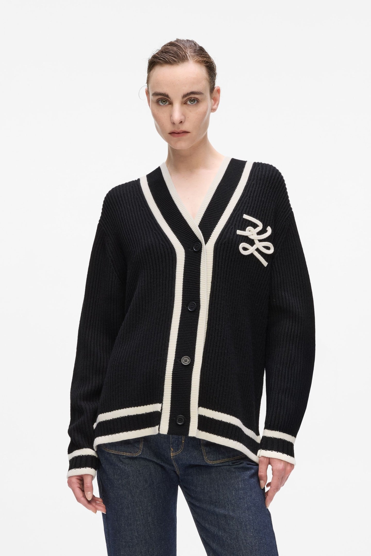 SOUTACHE AUTOGRAPH CARDIGAN BLACK 1