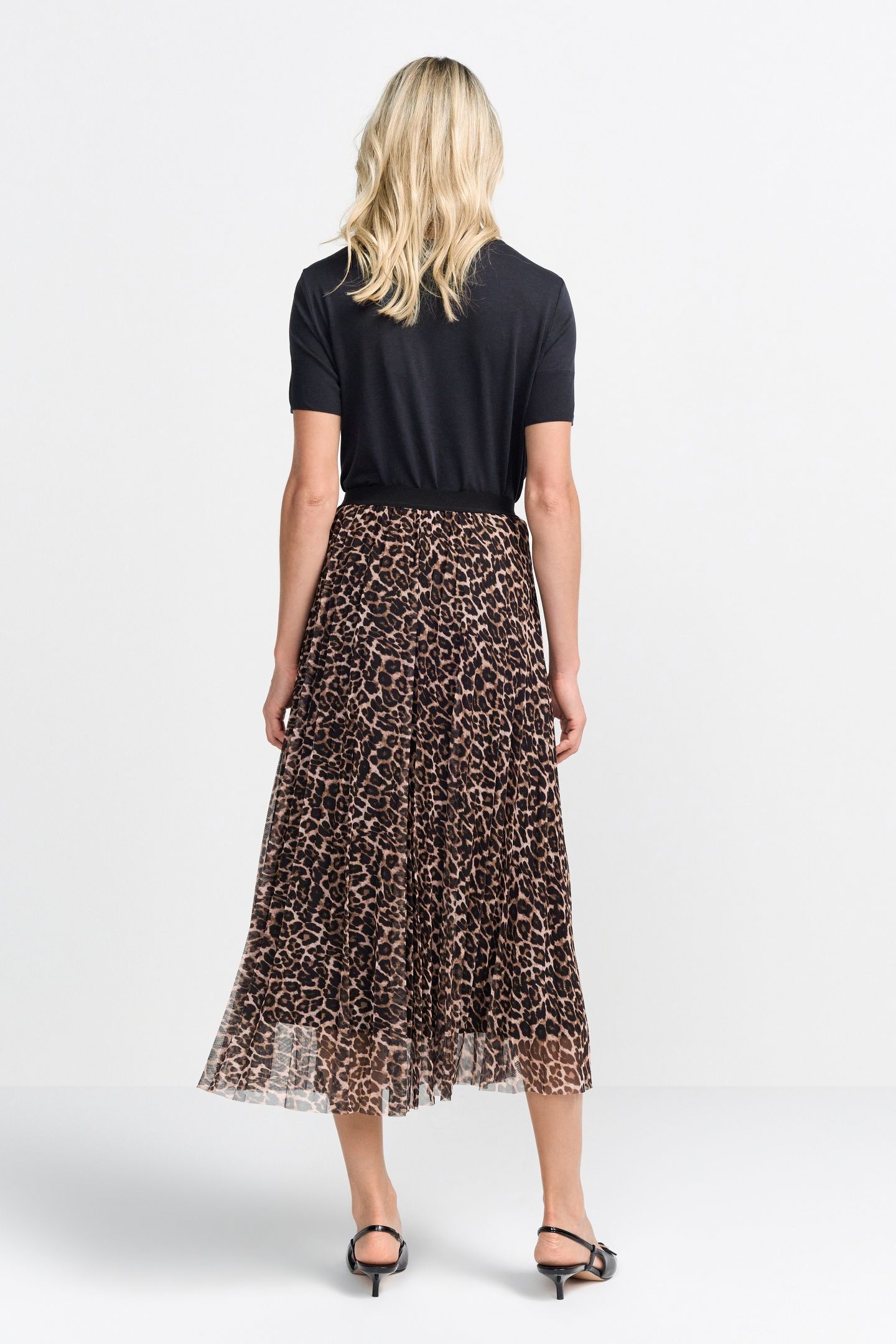 PRINTED TULLE SKIRT CAFFEE LATTE 3