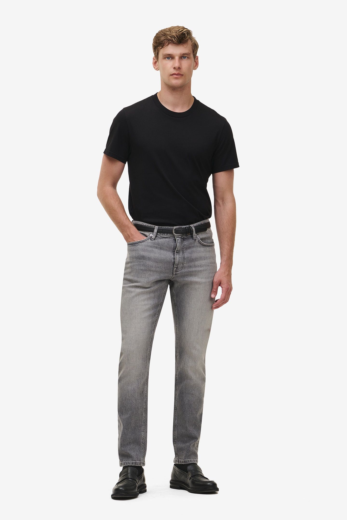 YAMANE MIDWEIGHT COTTON-STRETCH GREY 1
