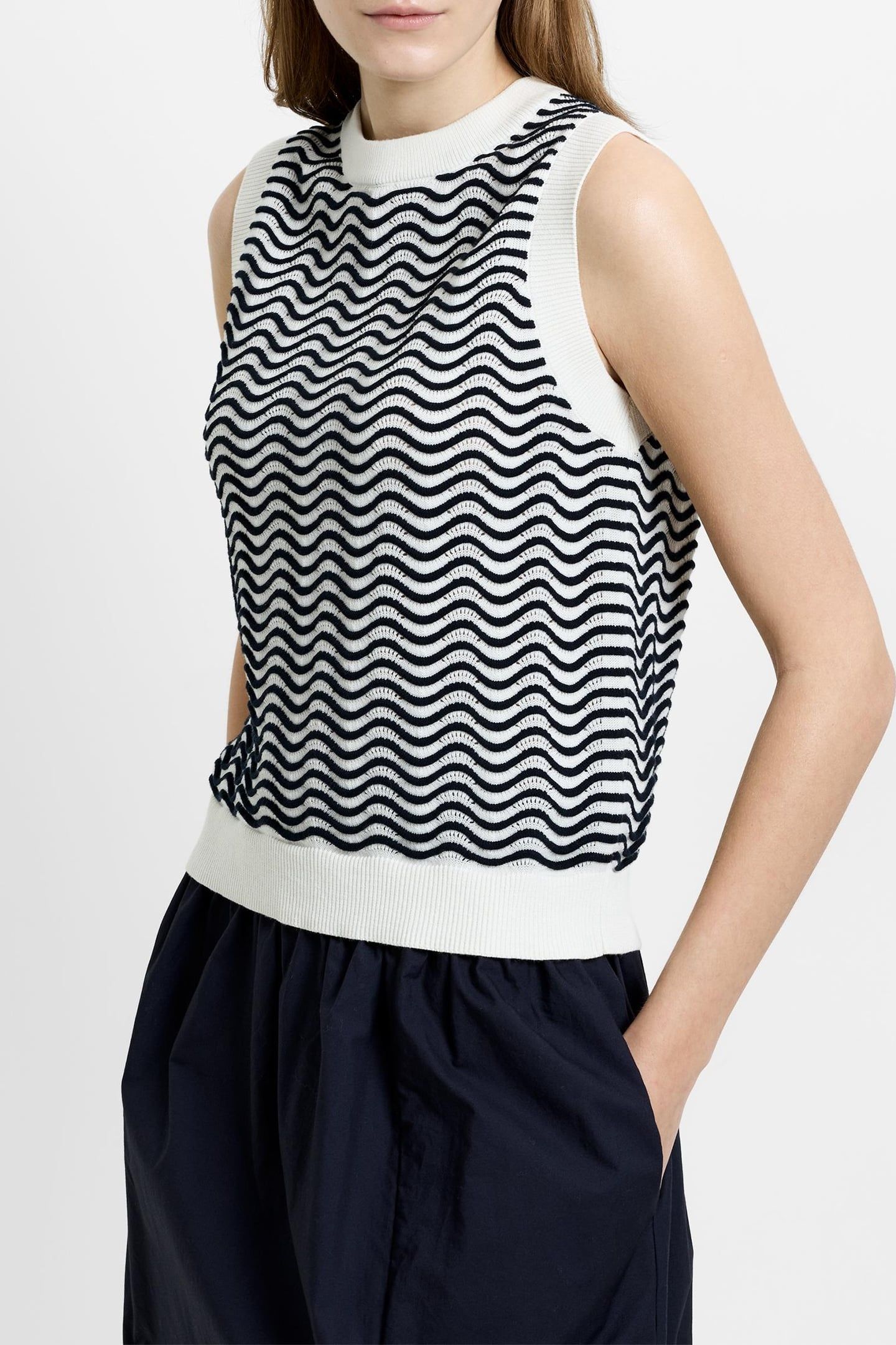 LONDON SLVLSS JUMPER CREAM/NAVY 1