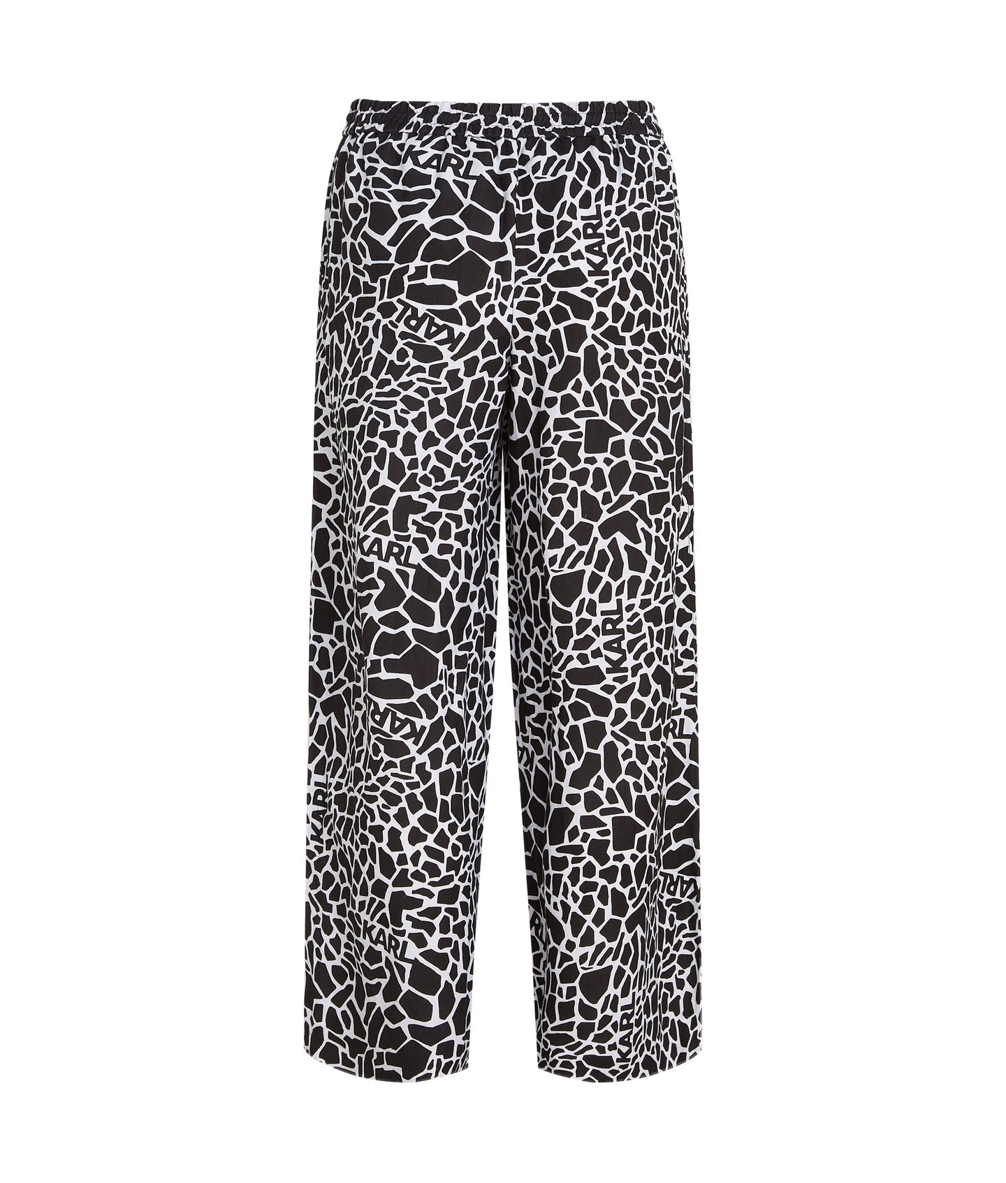 LINEN BLEND PANTS GIRAFFE BLACK/WHITE 4