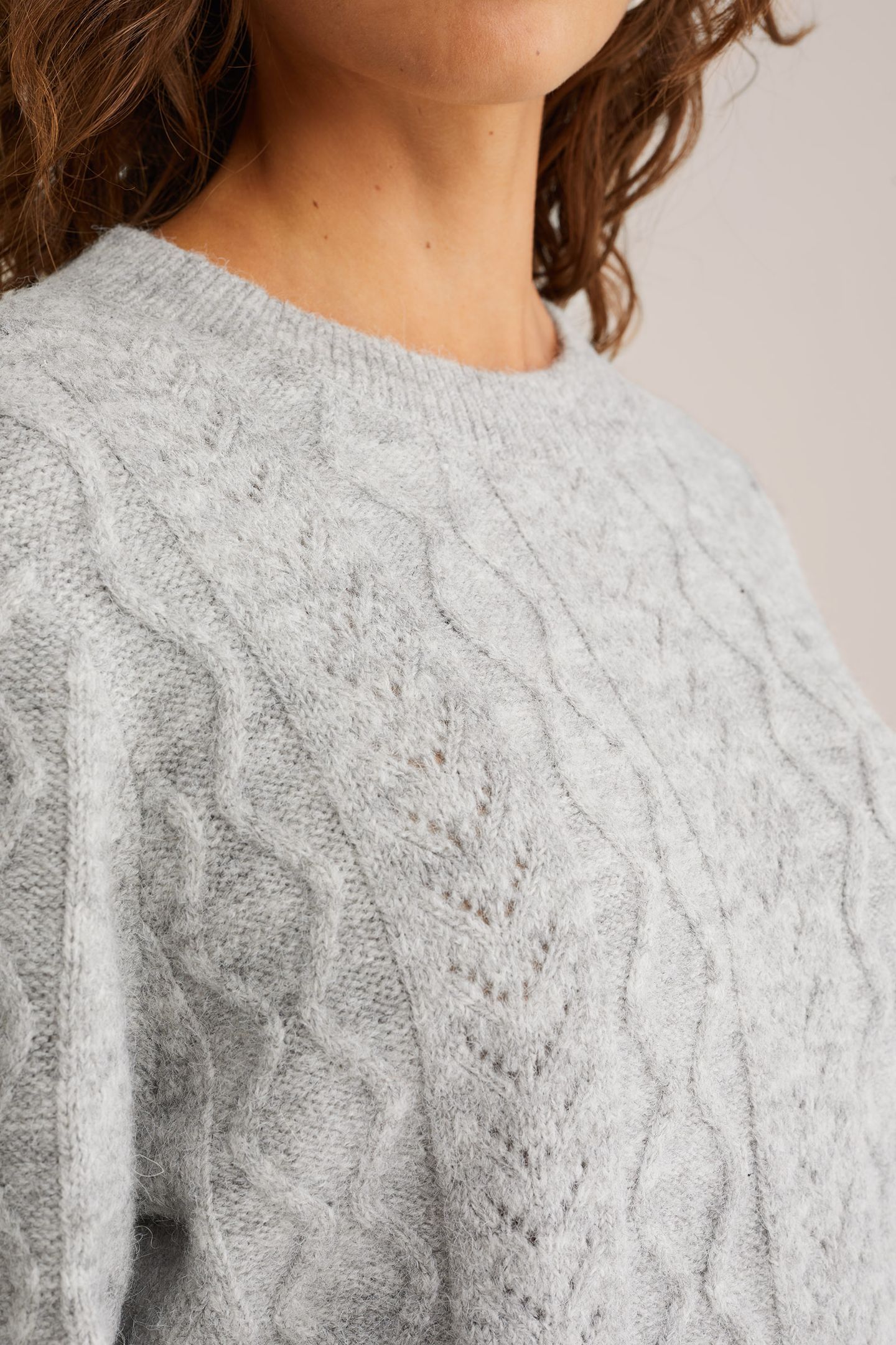 KNITTED PULLOVER LIGHT GREY 5
