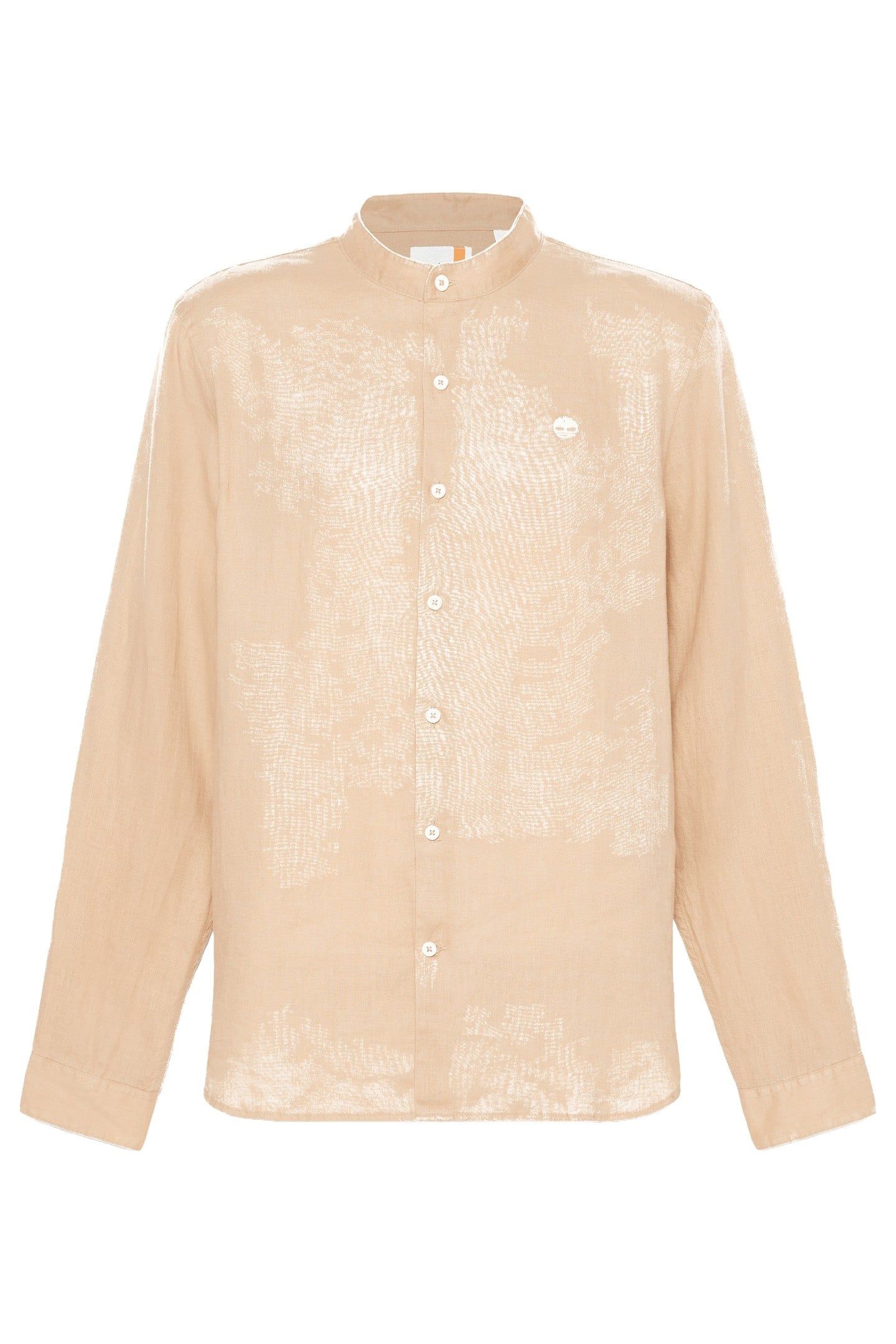 LINEN KOREAN COLLAR SHIRT MEDIUM BEIGE 3
