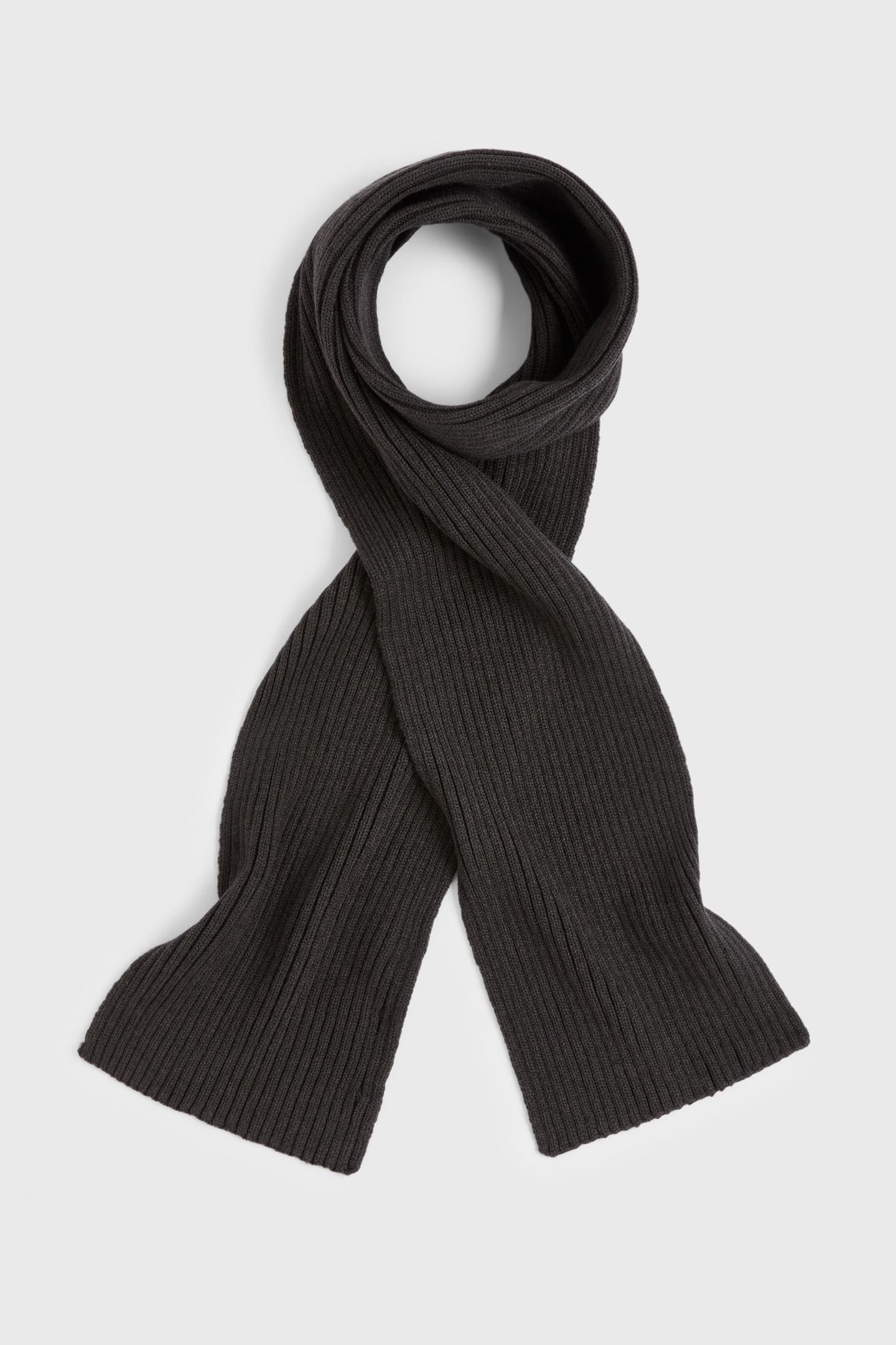 MERINO BLEND KNIT 2X2 RIB CHARCOAL 1