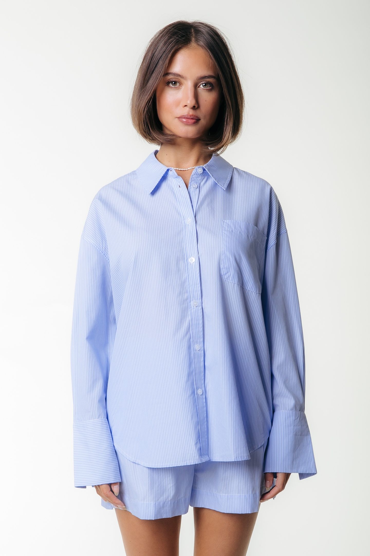 TALIA STRIPED BLOUSE LIGHT BABY BLUE 1