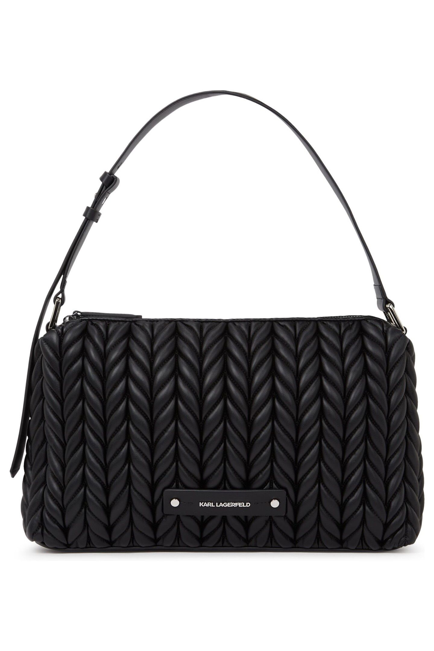 K/WEAVE MEDIUM SHOULDER BAG BLACK-NICKEL 1