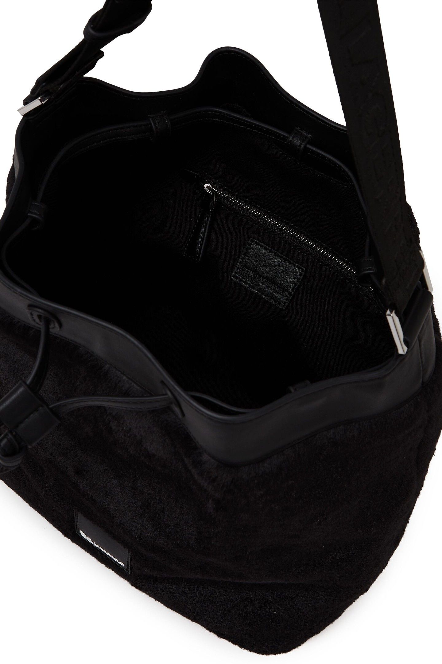 FAUX FUR BUCKET BAG BLACK 2