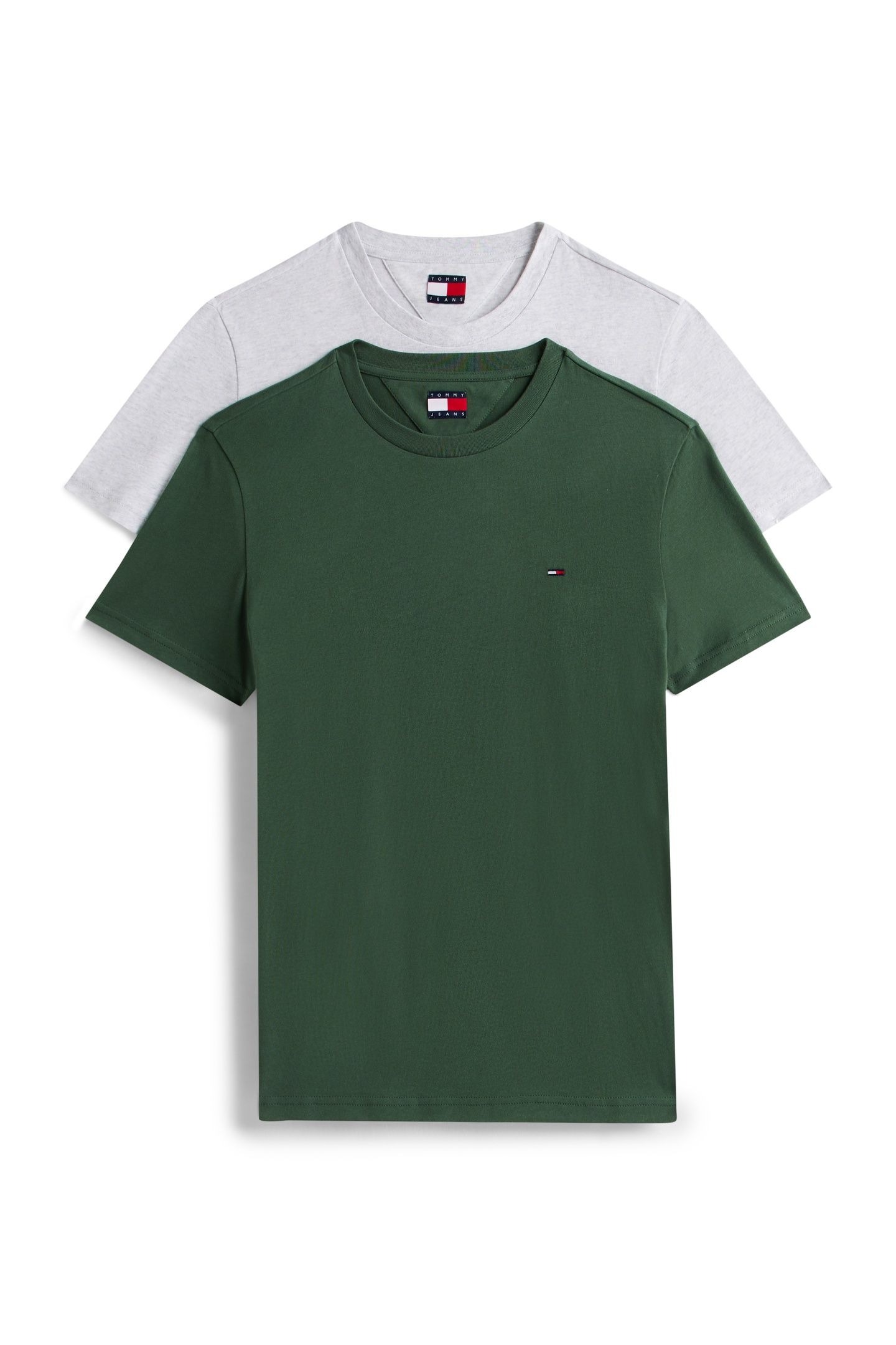 TJM XSLIM 2-PACK JERSEY T-SHIRT GREY HEATHER/SHADOW PINE 1