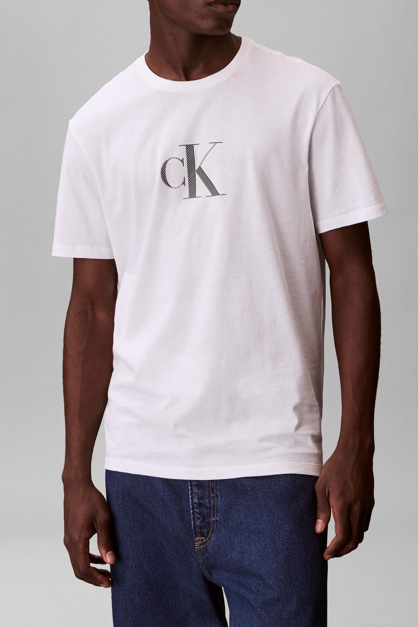 SS 30S DISTRESSED MONO TEE BRIGHT WHITE 2