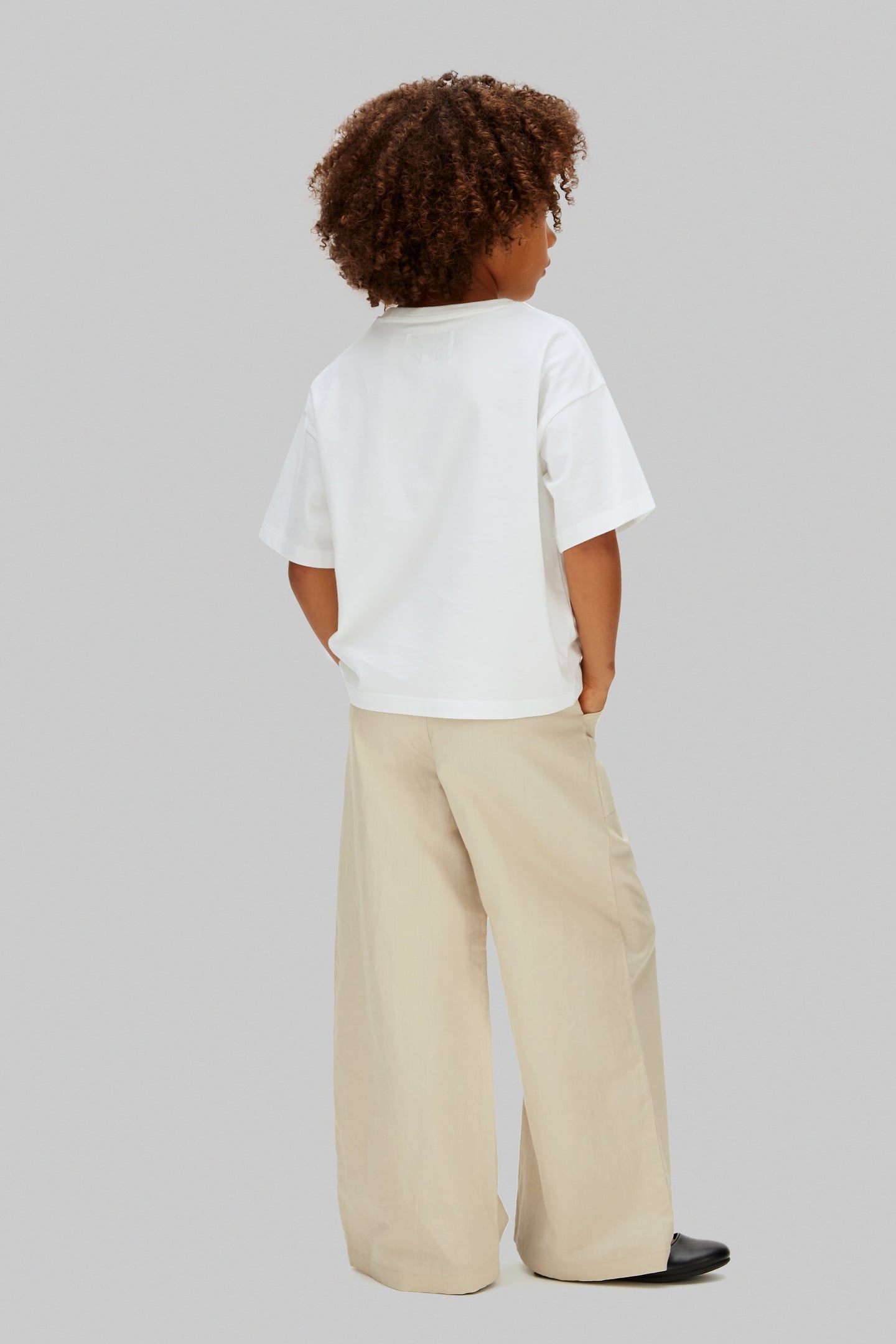 GIRLS WIDE LEG LINEN PANTS OATMEAL 3