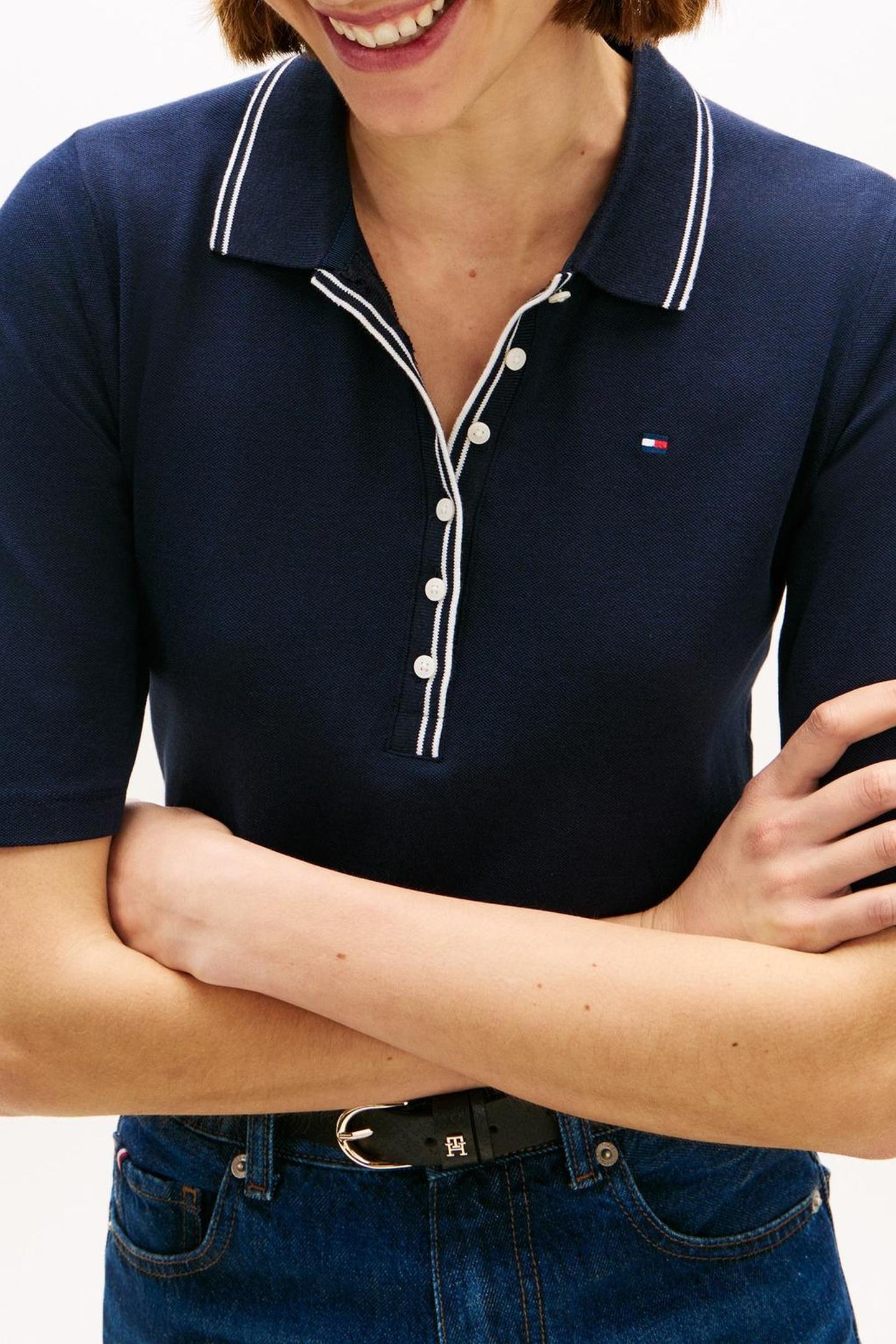 LYOCELL TIPPING SLIM POLO DARK NIGHT NAVY 5