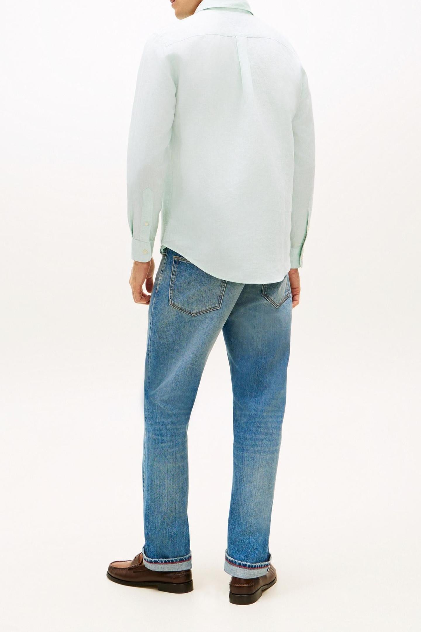 LINEN BLEND DOBBY RF SHIRT CRUSHED MINT 3