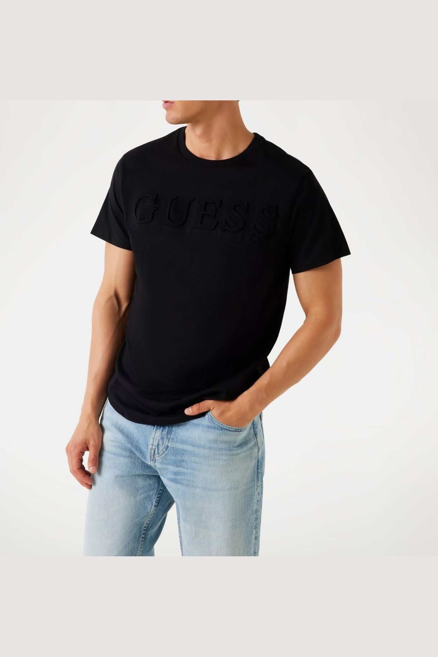 GUESS ECO SS BSC EMBOSSED LOGO JET BLACK A996 2