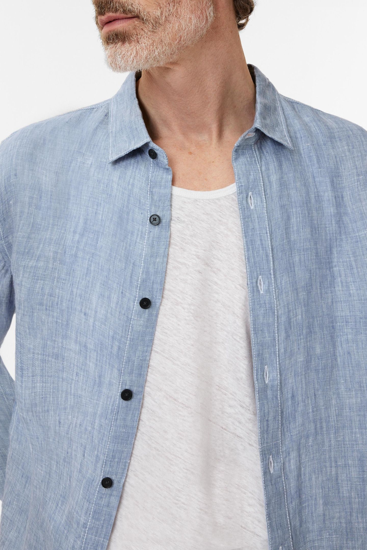 BEN LS SPORTSHIRT FOUNTAIN HTR 3